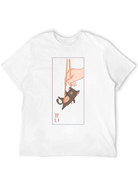 Anime Cat Chopsticks T-Shirt