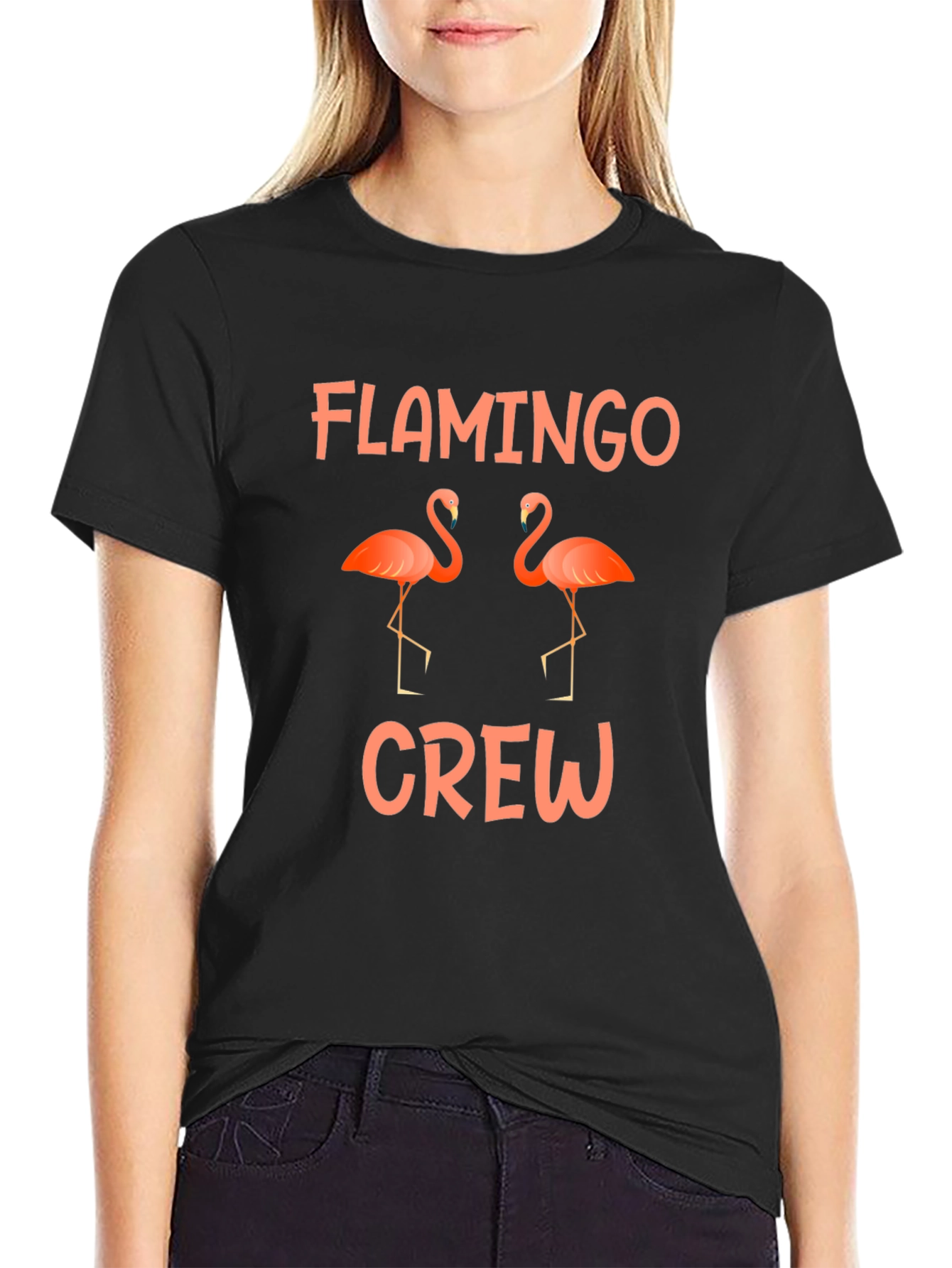 Flamingo Crew Graphic Tee - Mens Black T-Shirt