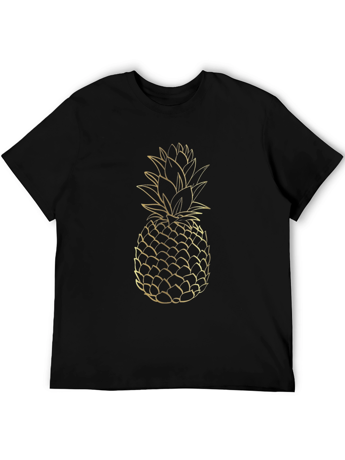 Gold Pineapple Graphic T-Shirt
