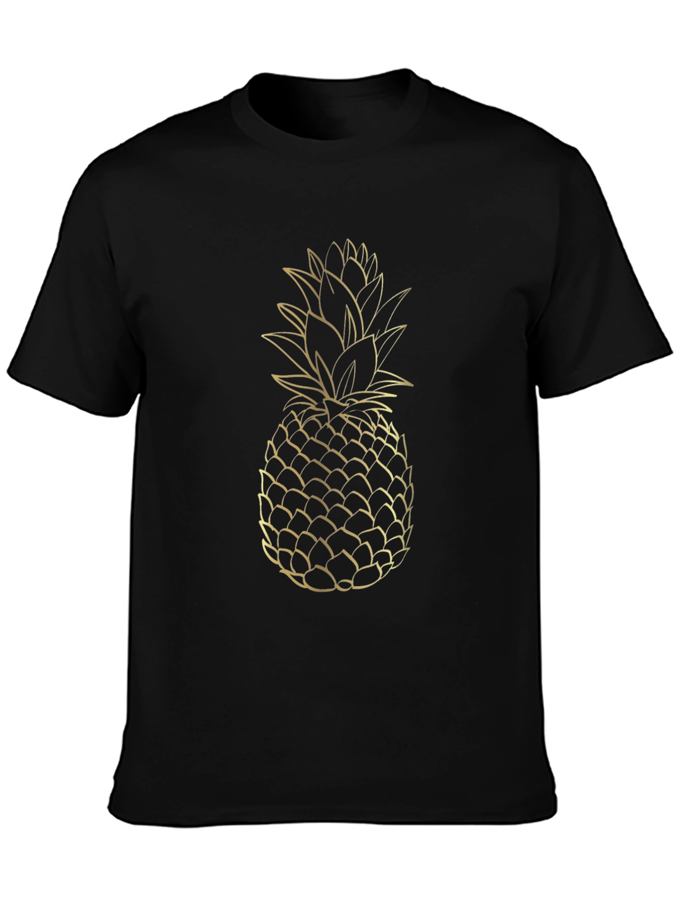 Gold Pineapple Graphic T-Shirt