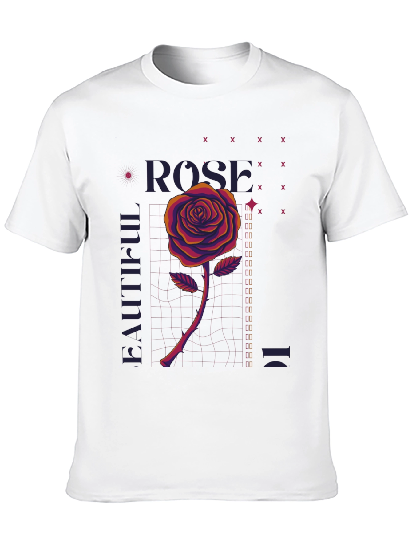 Rose Graphic Print Tee - Beautiful Design