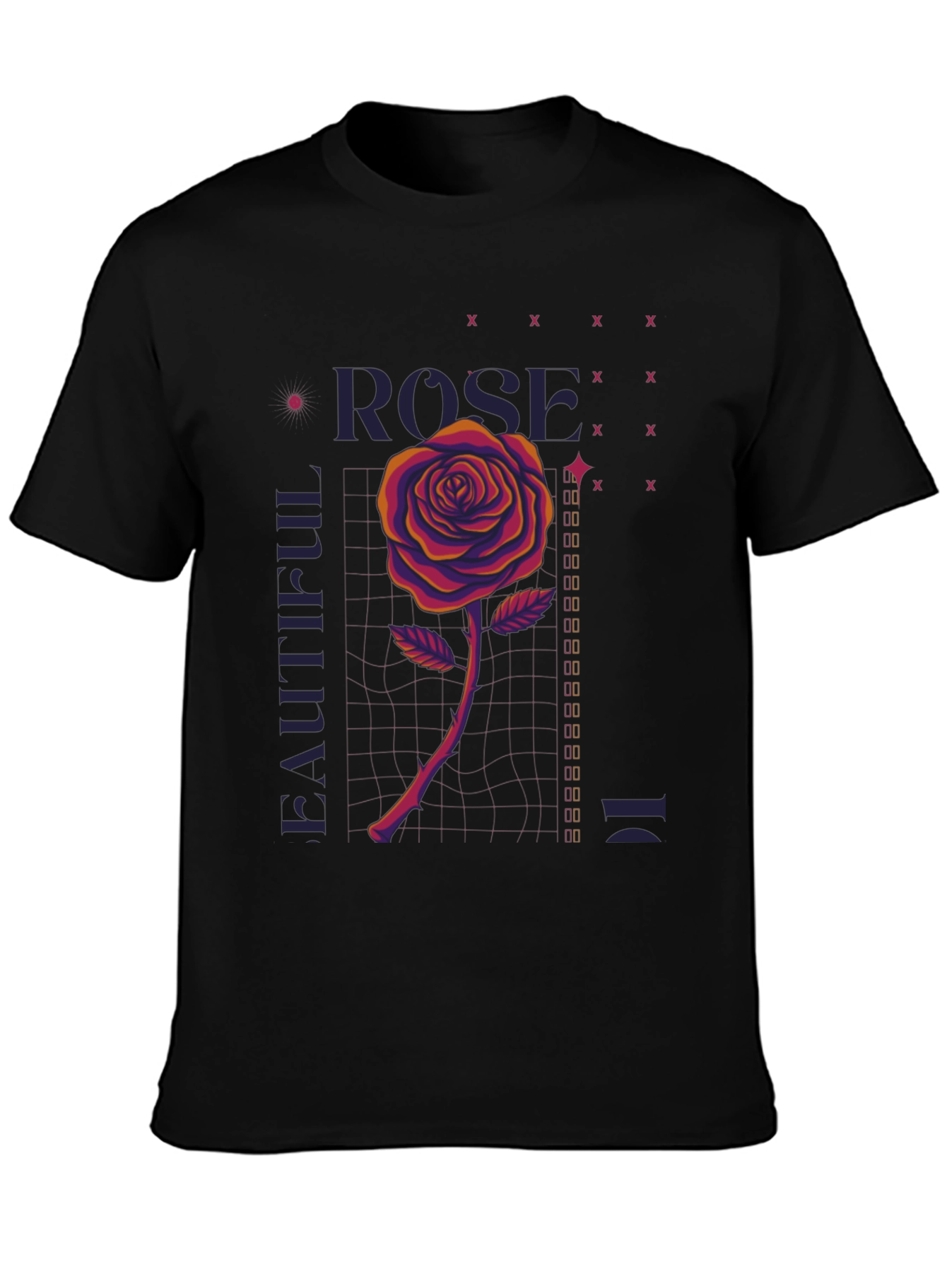 Rose Graphic Print Tee - Beautiful Design