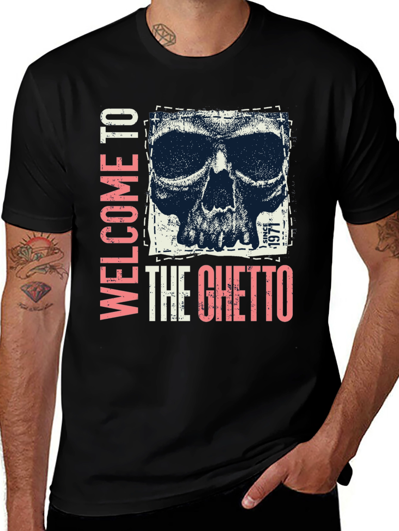 Welcome To The Ghetto Skull Graphic Tee