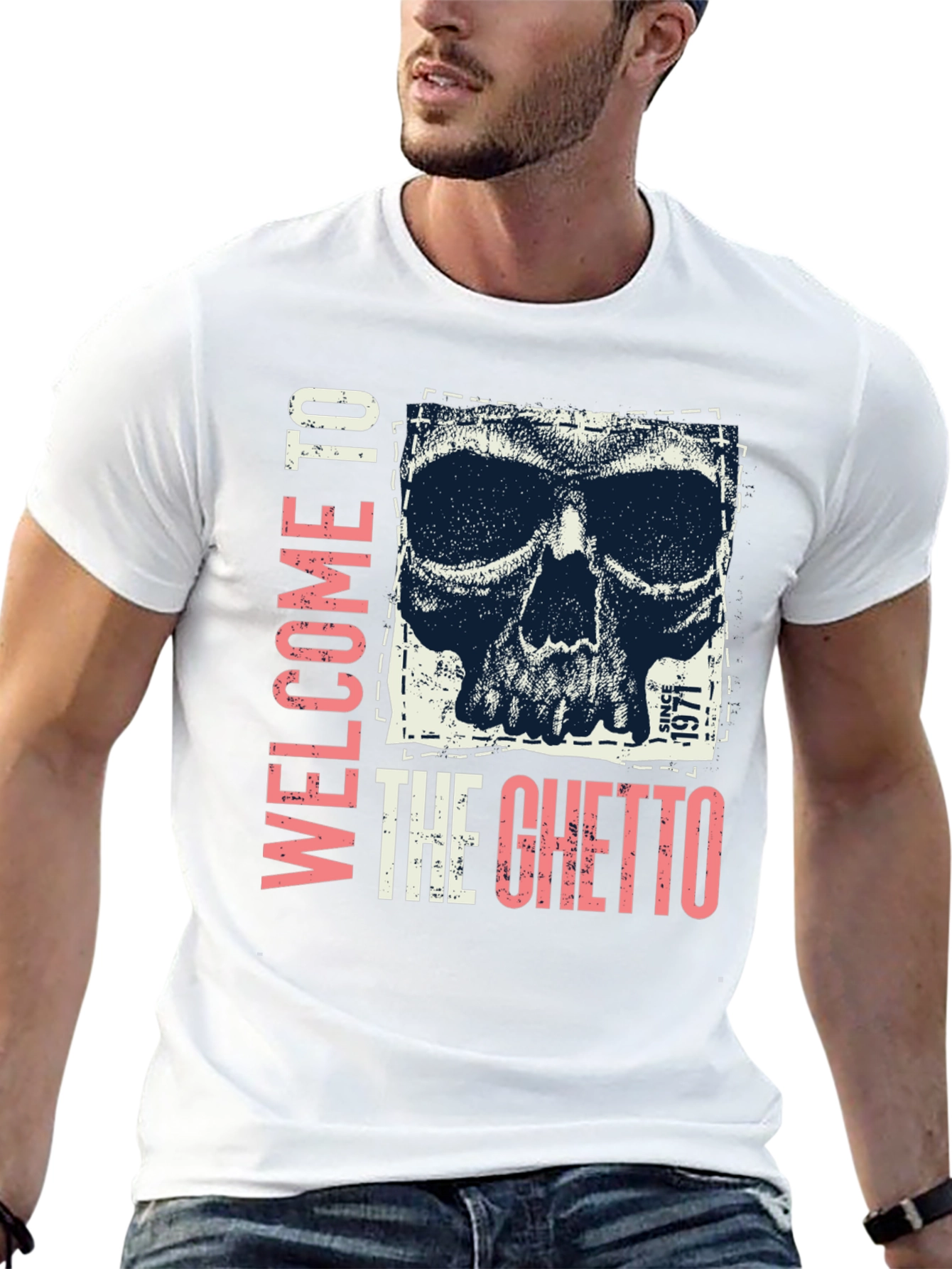 Welcome To The Ghetto Skull Graphic Tee