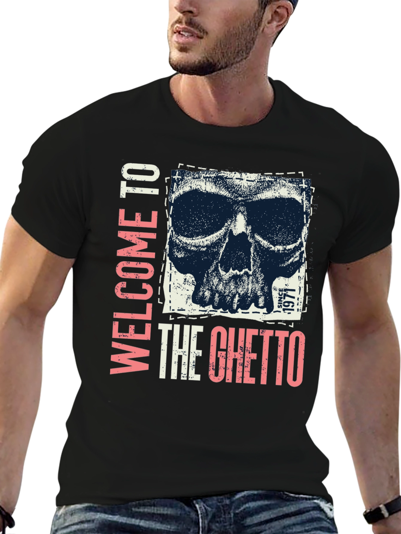 Welcome To The Ghetto Skull Graphic Tee