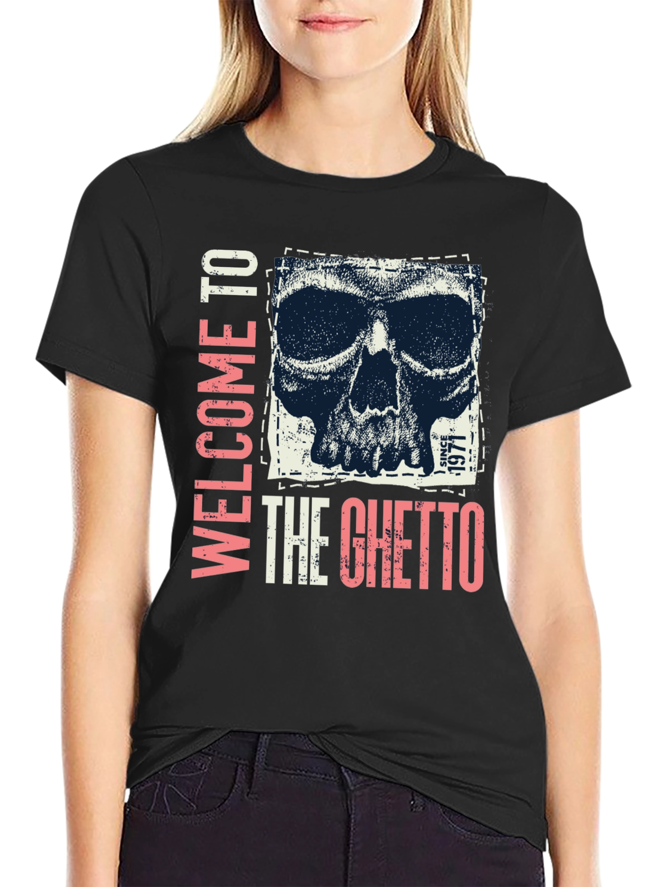 Welcome To The Ghetto Skull Graphic Tee