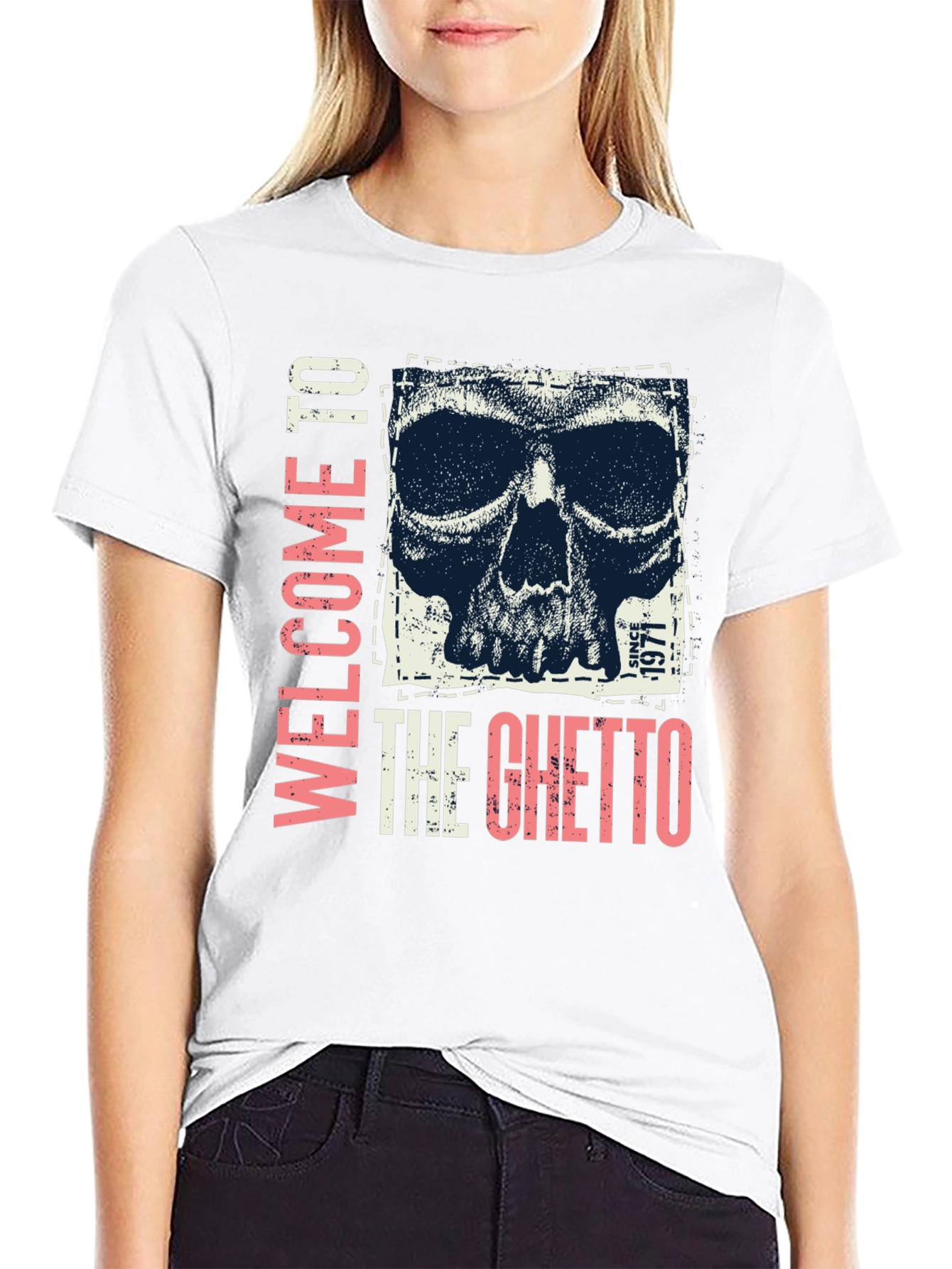 Welcome To The Ghetto Skull Graphic Tee