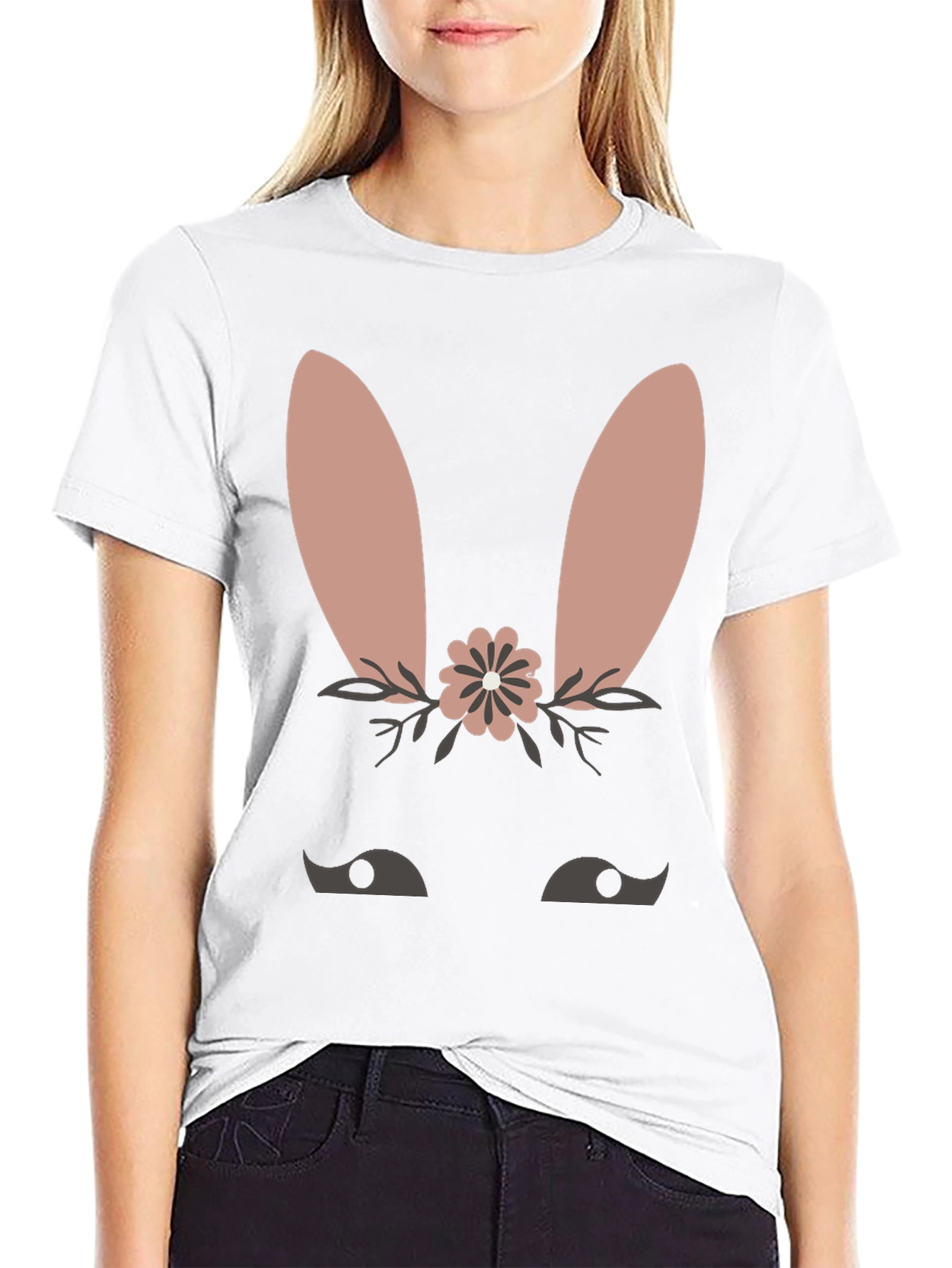 Cute Bunny Face T-Shirt - Easter Spring Tee