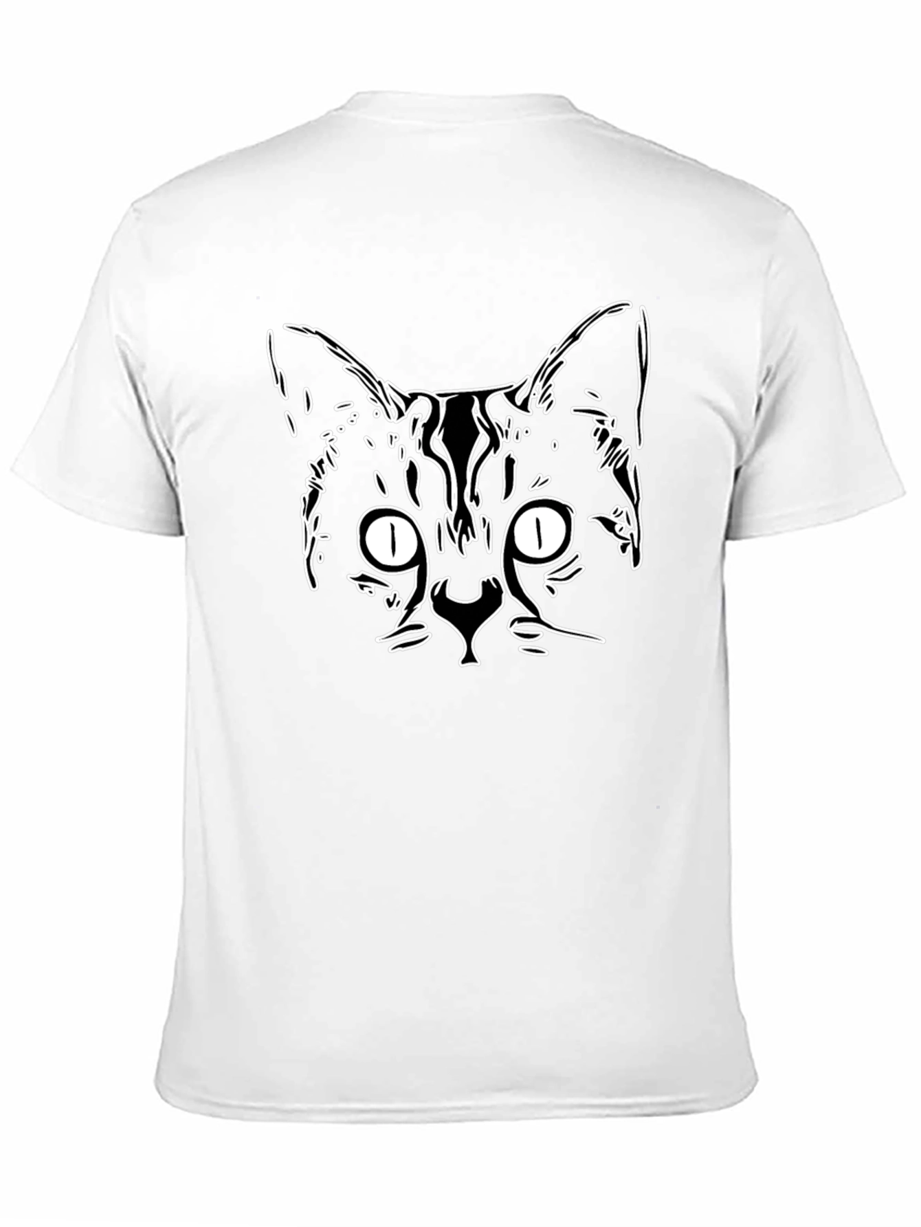Cool Cat Outline Graphic Tee - Black