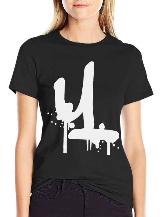Graffiti Style Number 4 Black T-Shirt