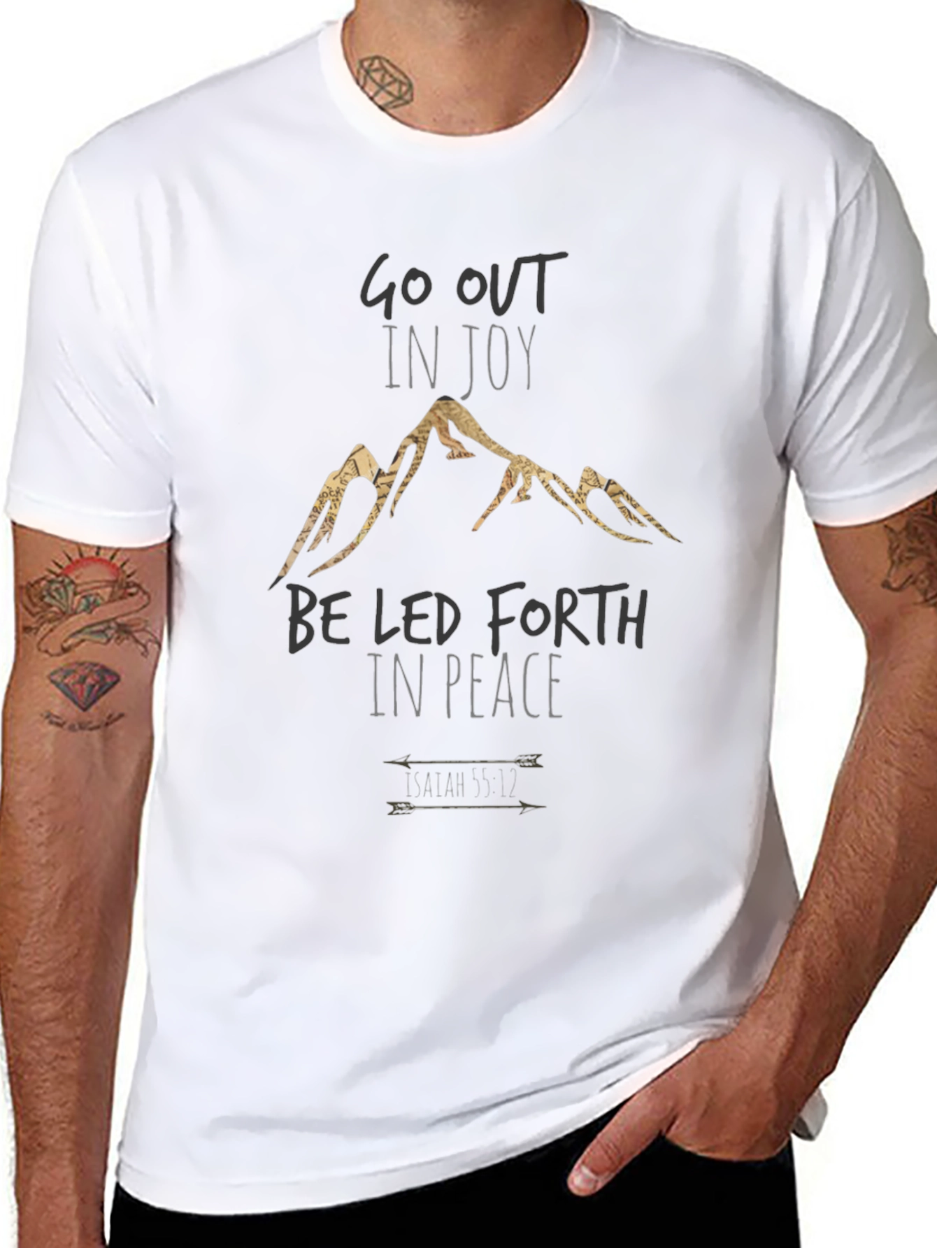 Go Out in Joy T-Shirt - Inspirational Mountain Tee
