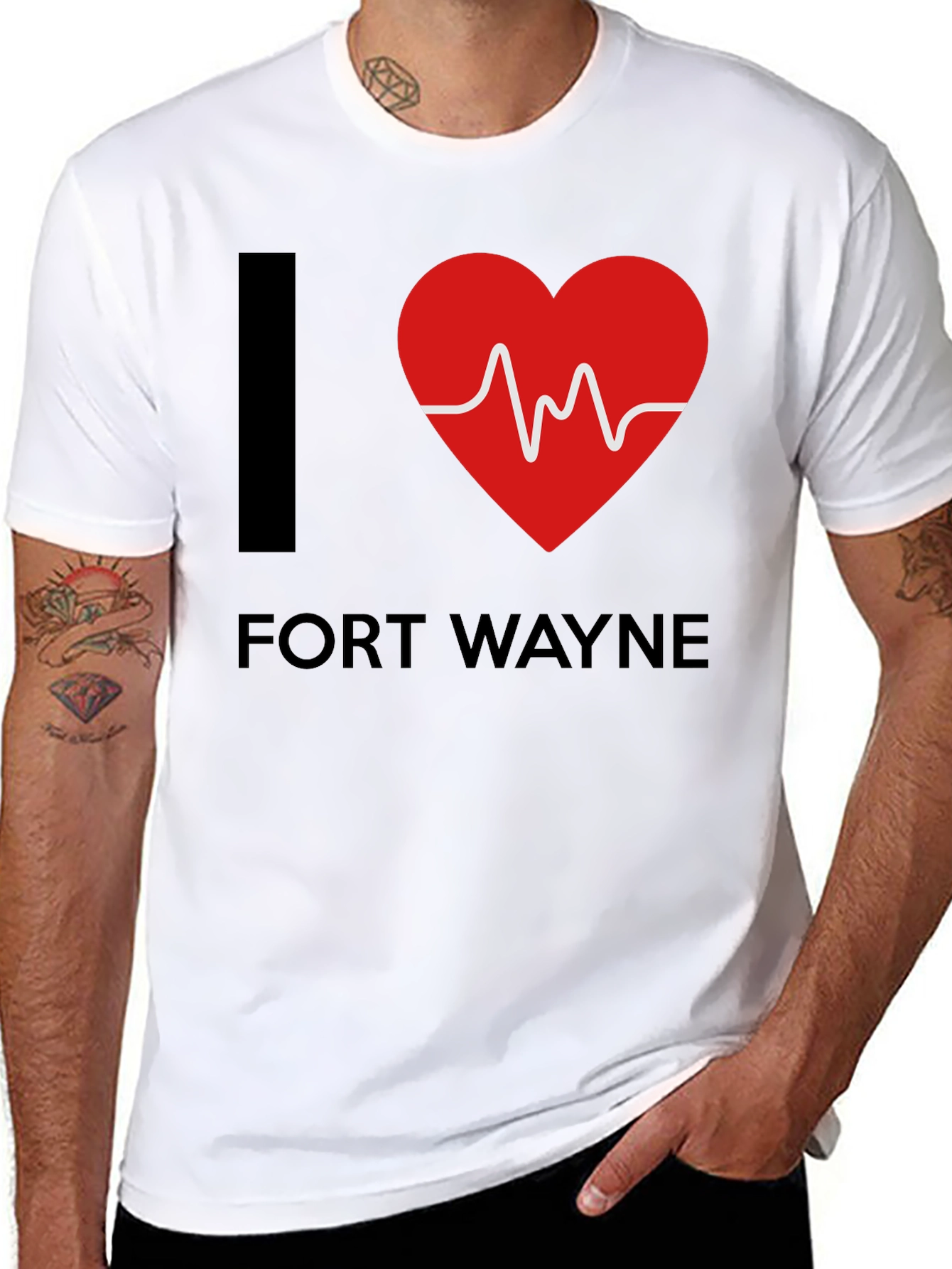 I Heart Fort Wayne T-Shirt - EKG Design
