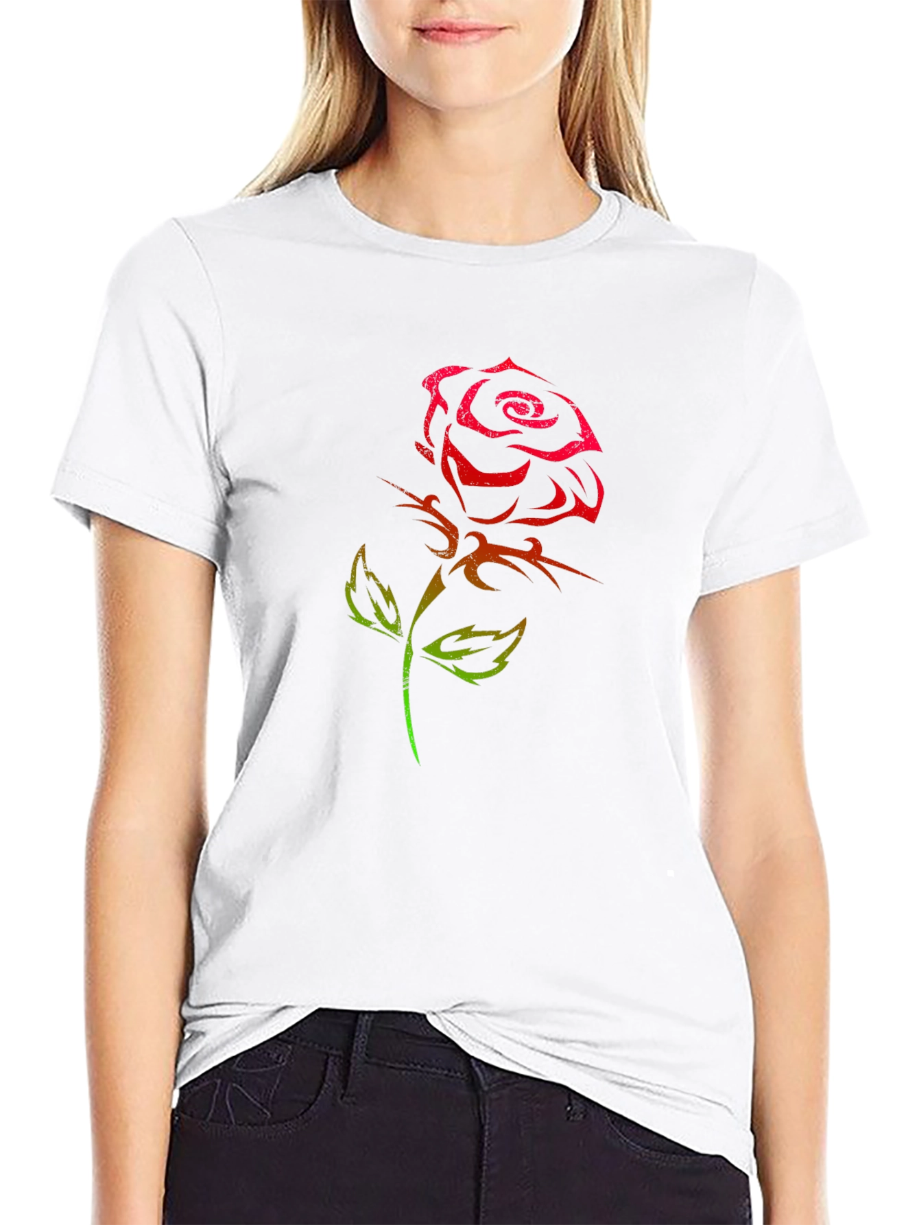 Rose Tattoo Graphic Black T-Shirt