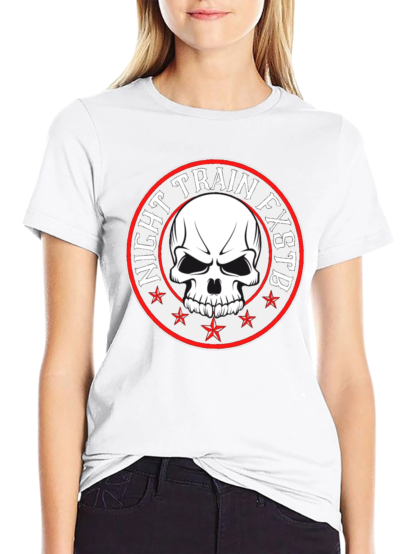 Night Train FXSTB Skull Graphic T-Shirt