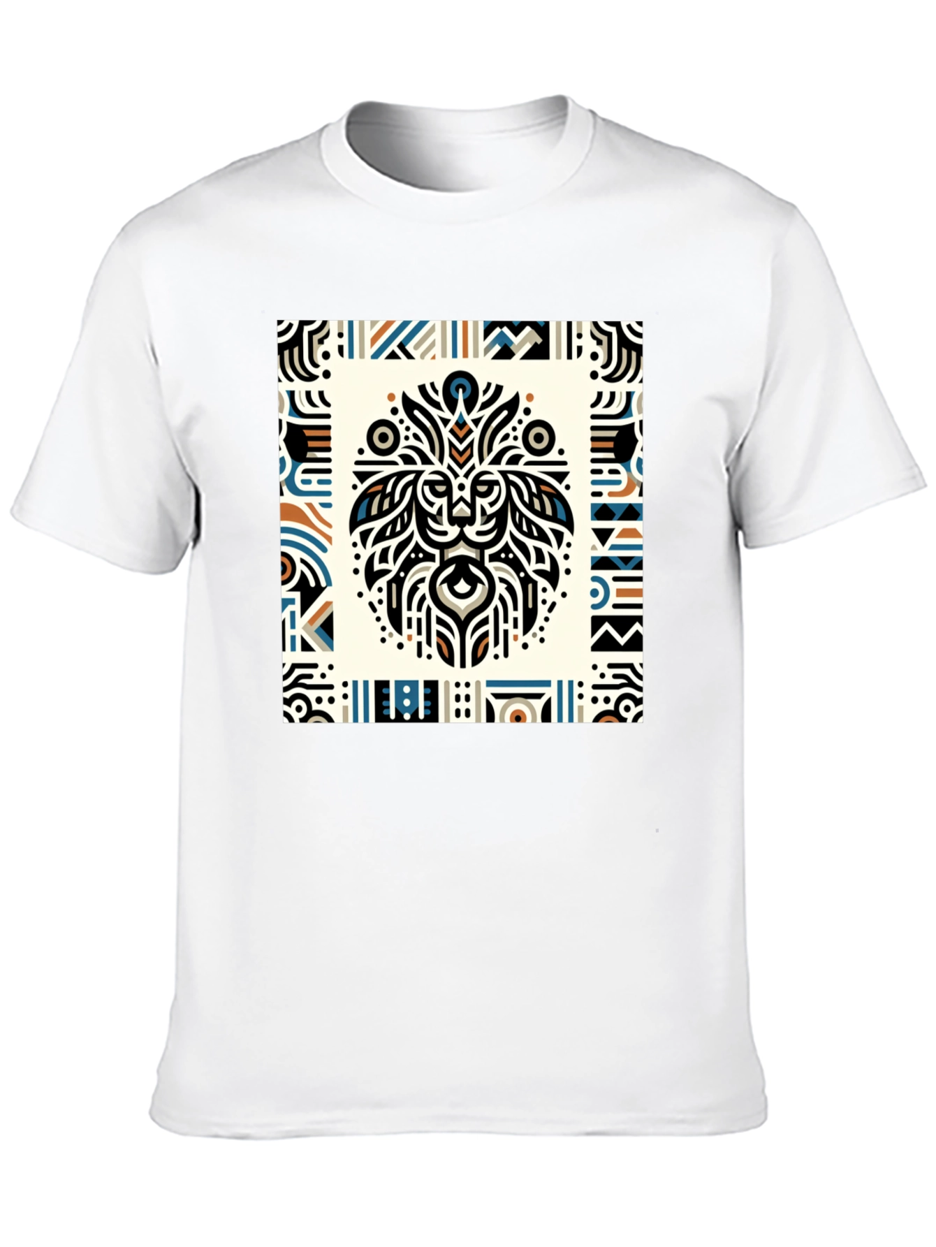 Tribal Lion Graphic Tee - Stylish Mens Black T-Shirt