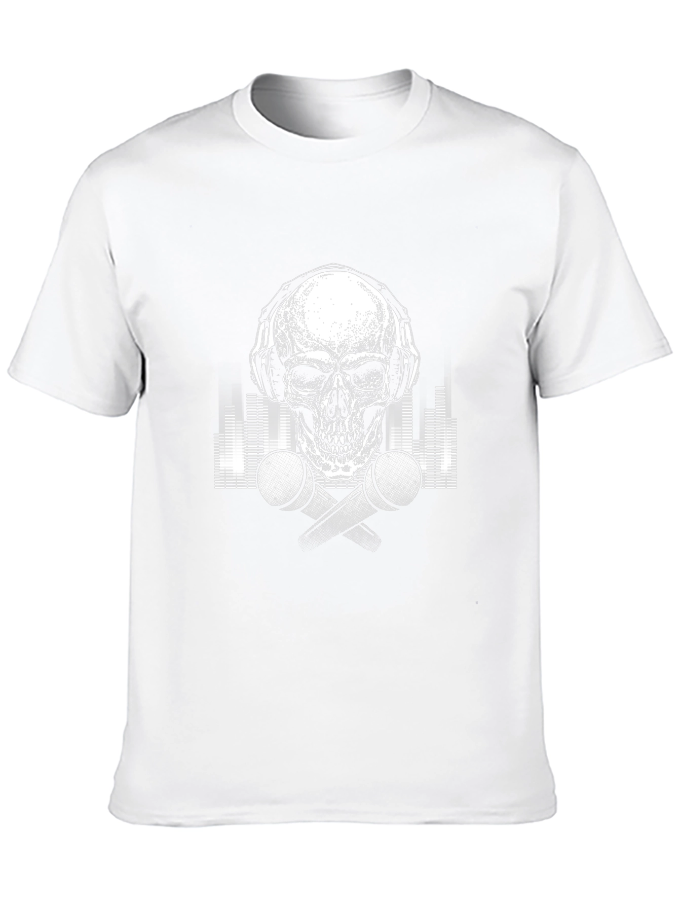Skull DJ Graphic Tee - Black Cotton T-Shirt