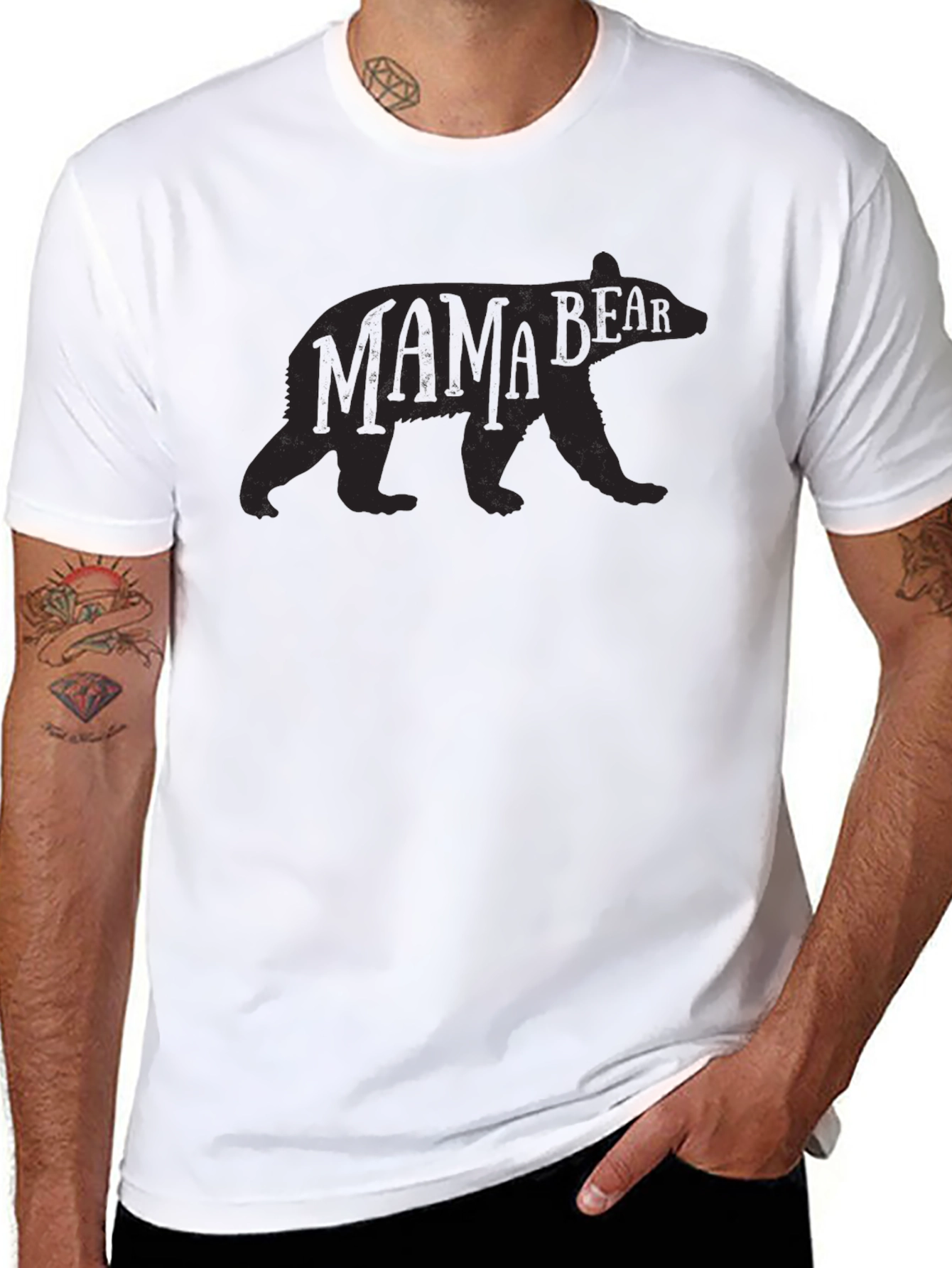 Mama Bear Black Crew Neck T-Shirt