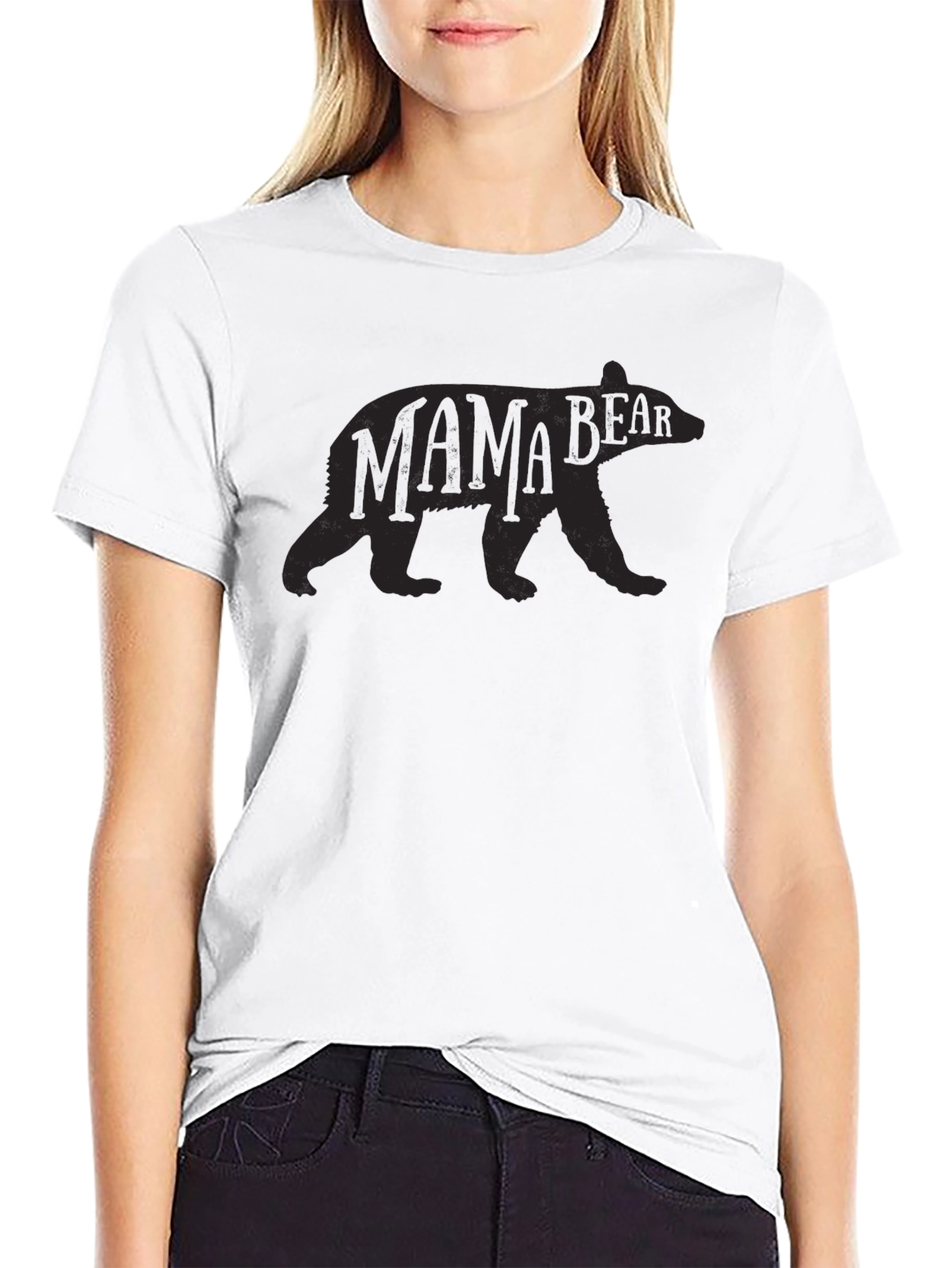 Mama Bear Black Crew Neck T-Shirt