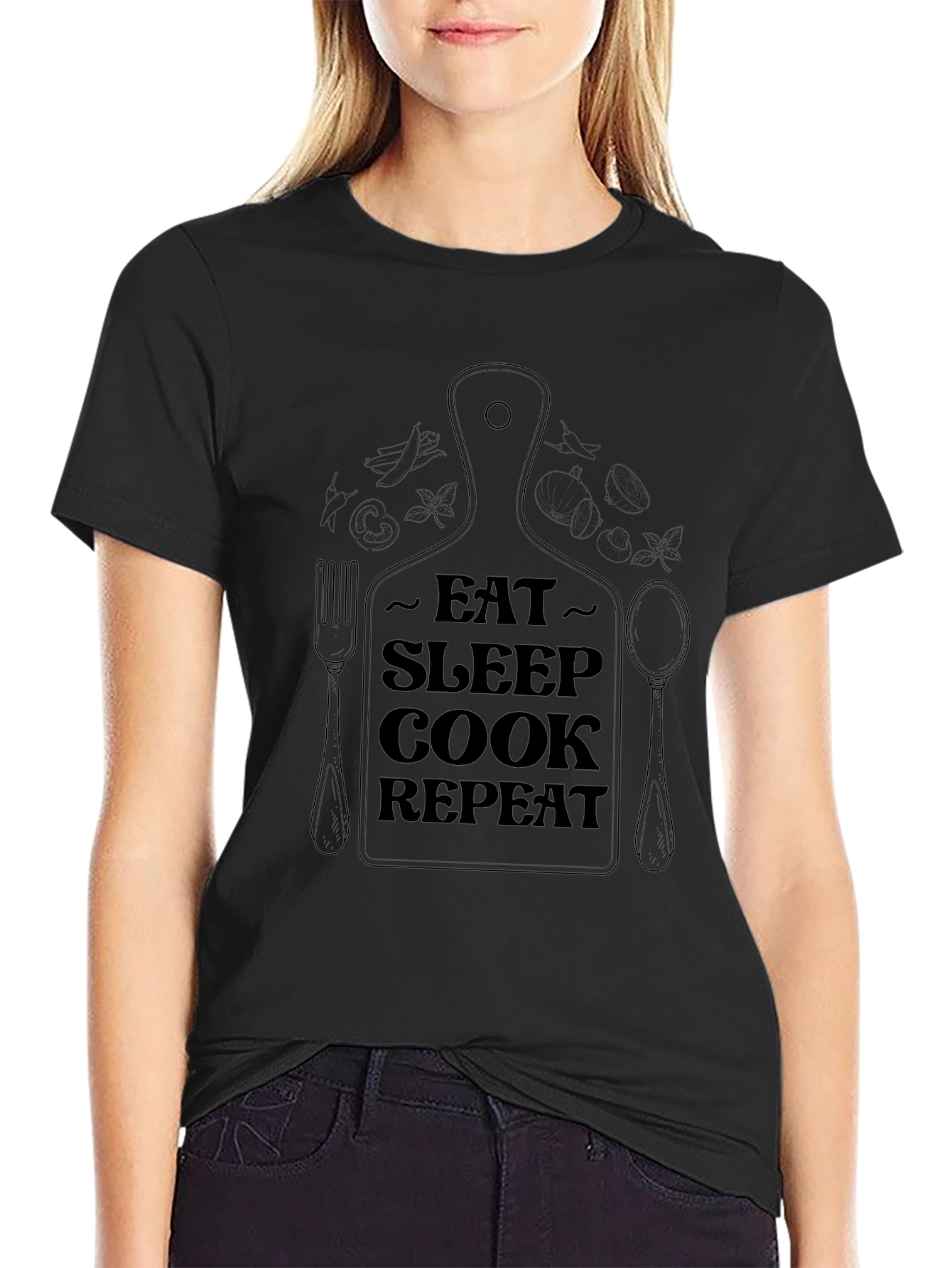 Eat Sleep Cook Repeat T-Shirt - Foodie Gift