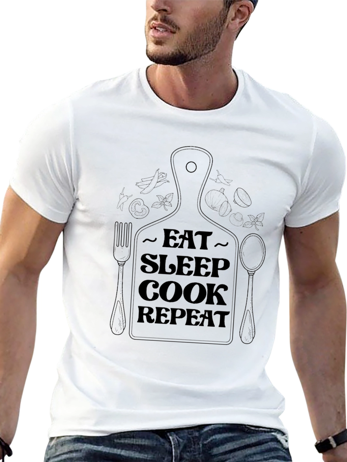Eat Sleep Cook Repeat T-Shirt - Foodie Gift