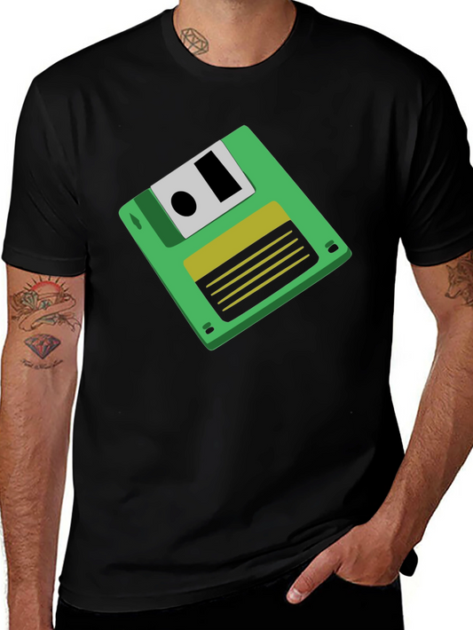 Retro Floppy Disk Graphic Tee - Black Unisex T-Shirt