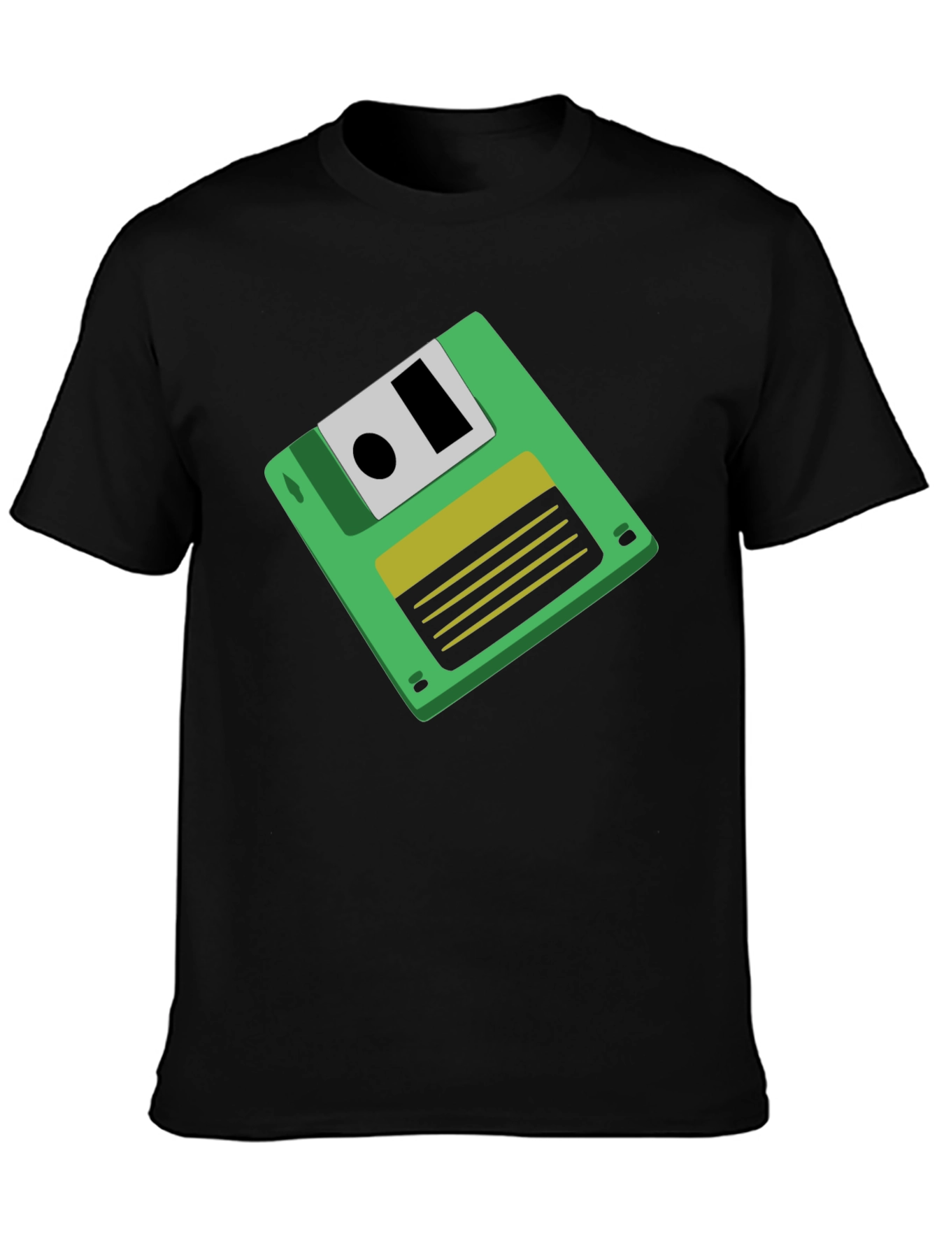 Retro Floppy Disk Graphic Tee - Black Unisex T-Shirt