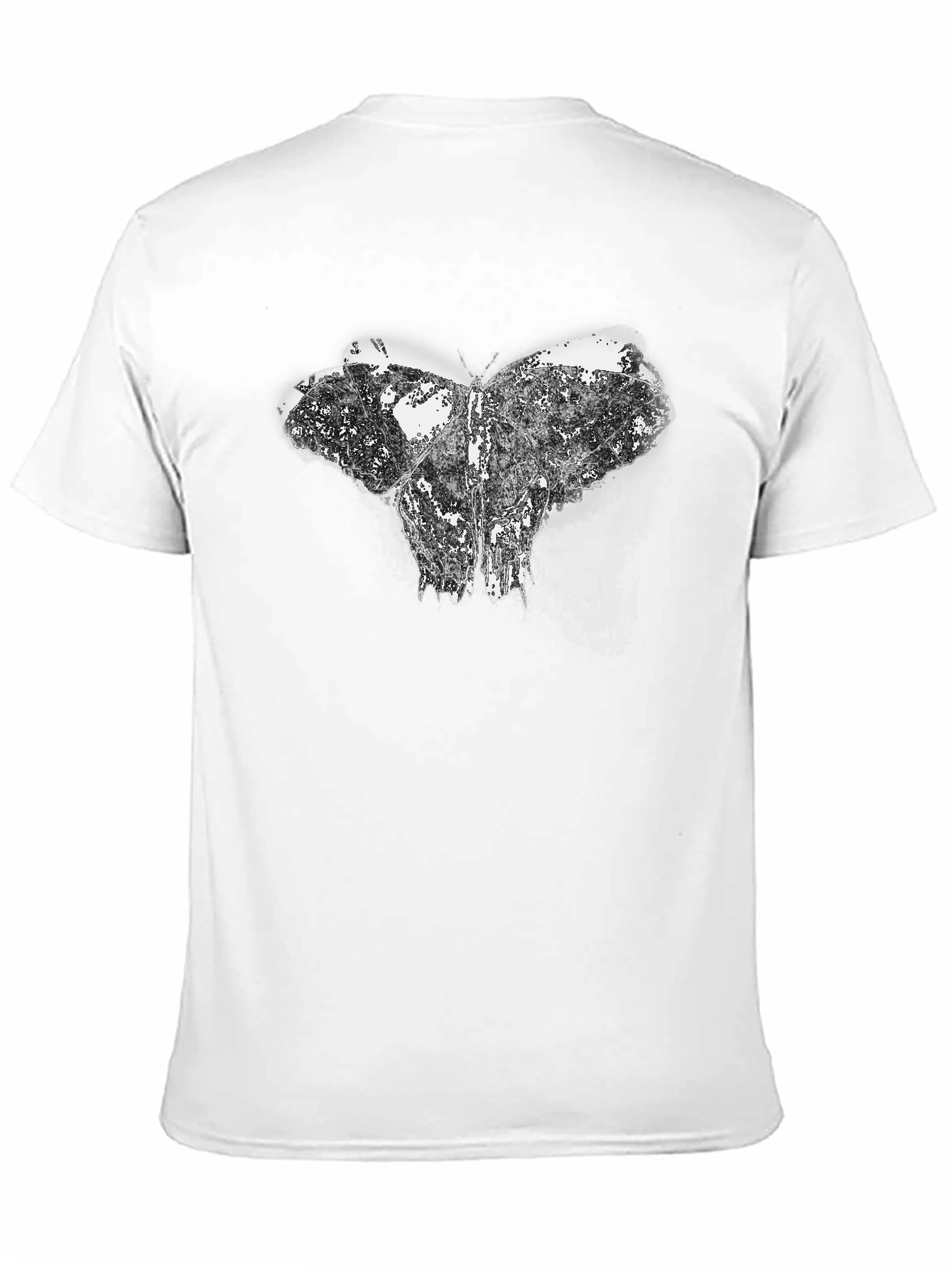Abstract Butterfly Graphic Black T-Shirt