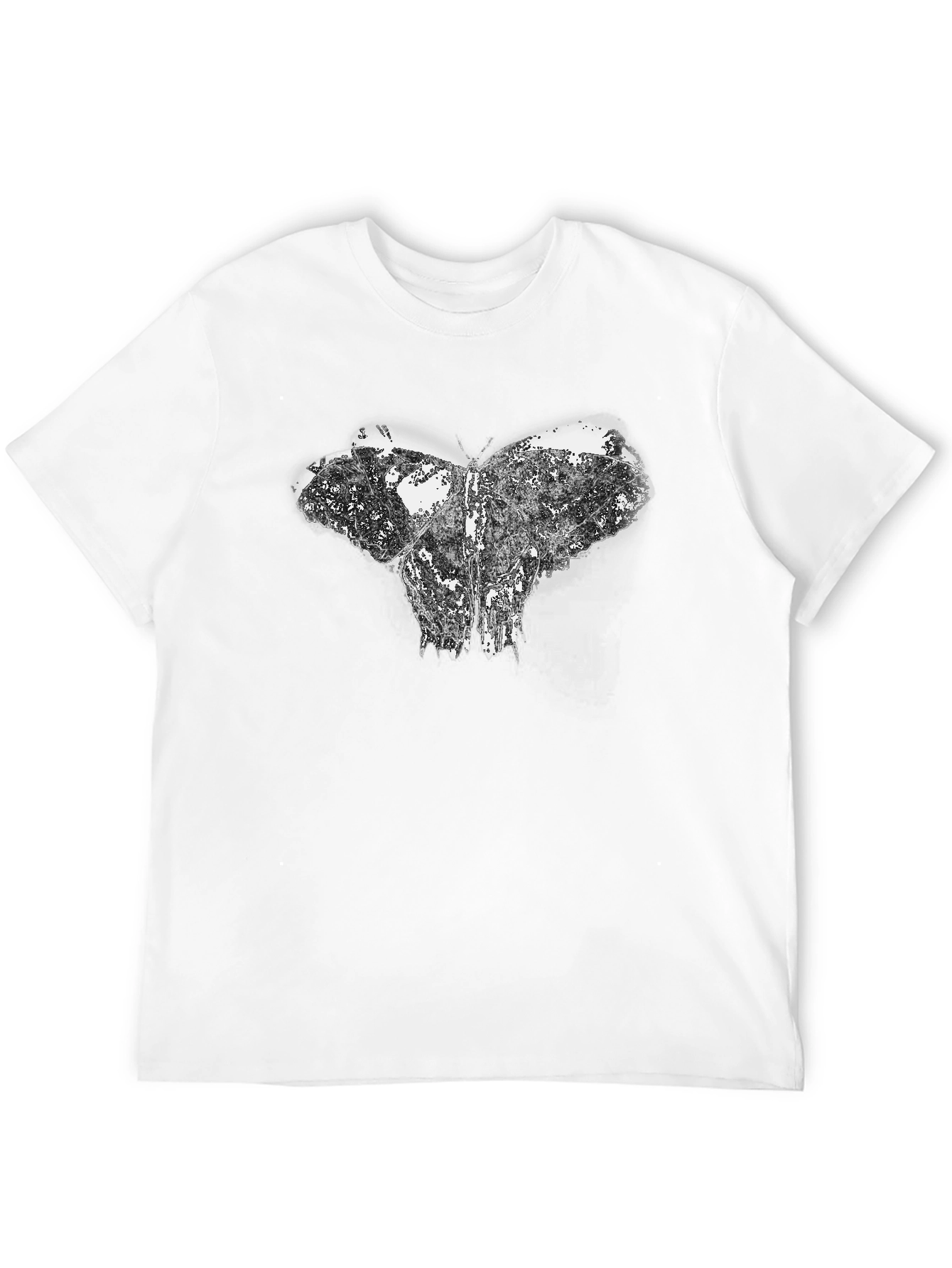 Abstract Butterfly Graphic Black T-Shirt
