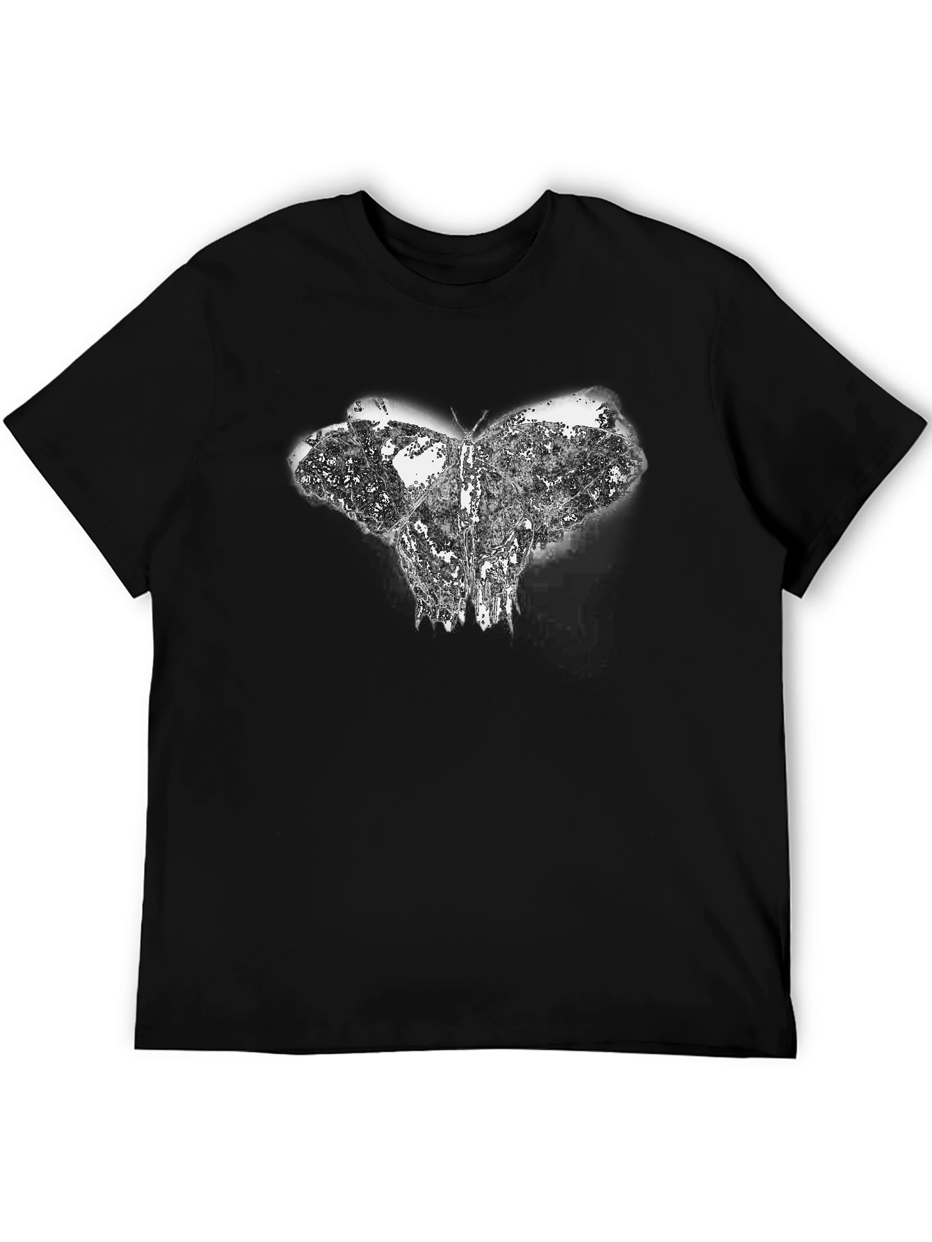 Abstract Butterfly Graphic Black T-Shirt