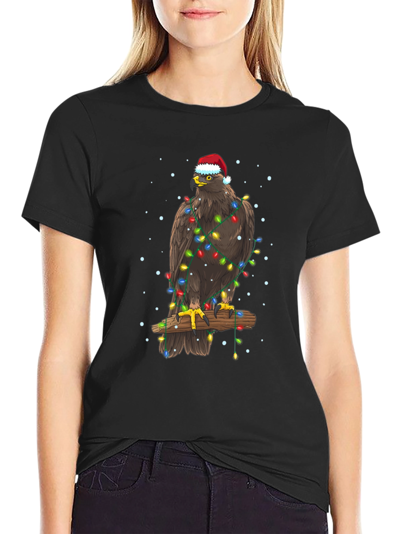 Eagle Christmas Lights T-Shirt - Holiday Apparel