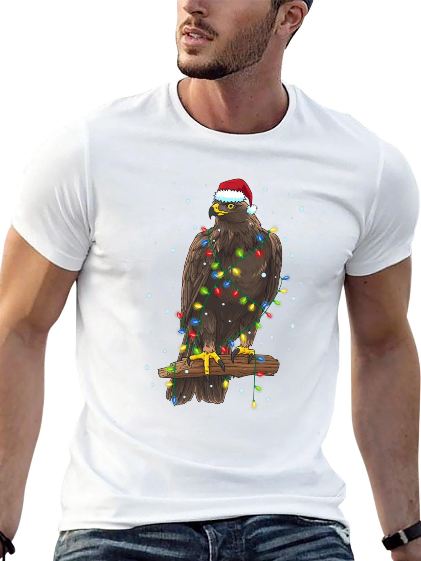 Eagle Christmas Lights T-Shirt - Holiday Apparel