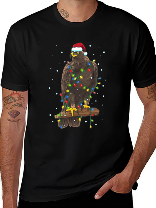 Eagle Christmas Lights T-Shirt - Holiday Apparel
