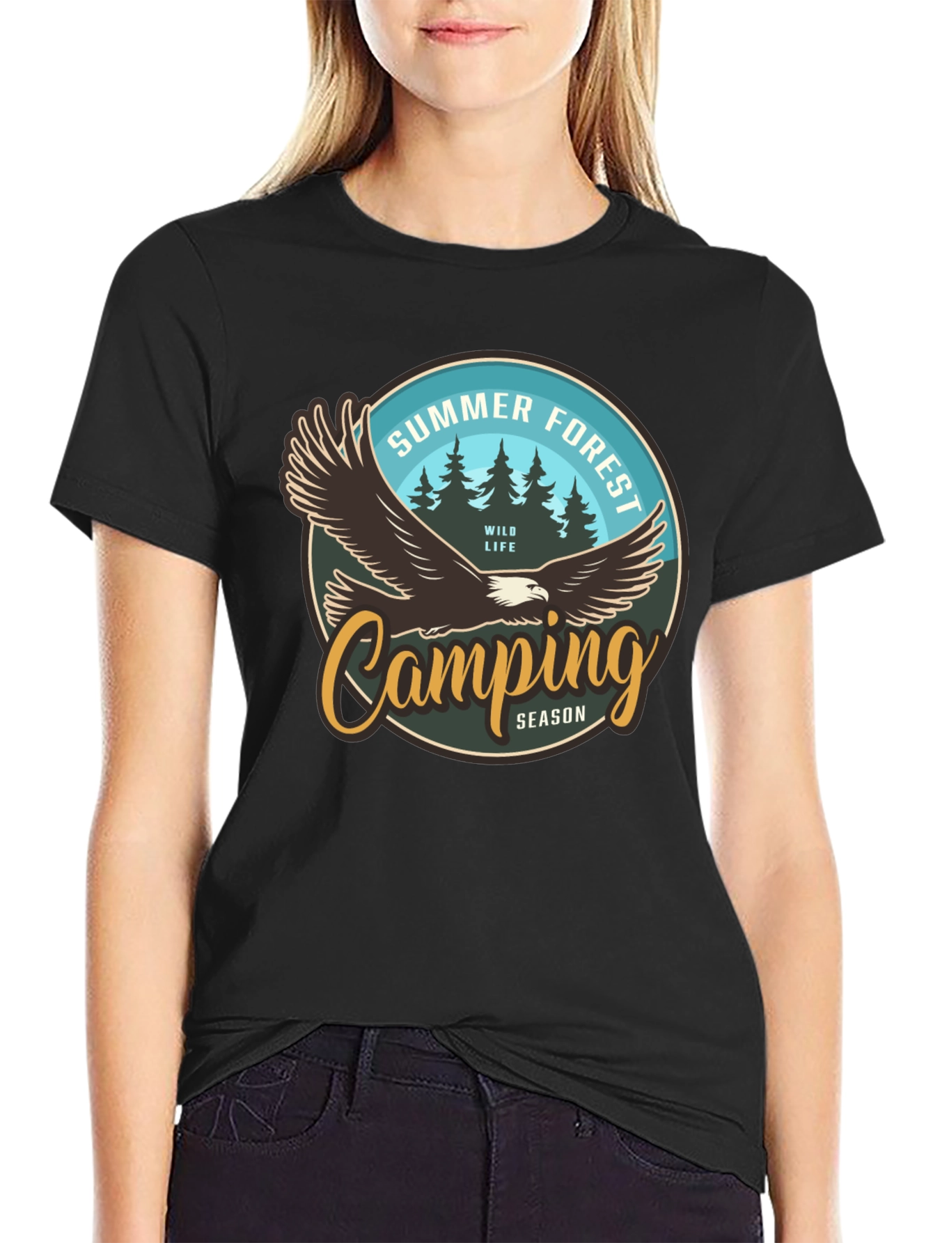 Summer Forest Camping Graphic T-Shirt
