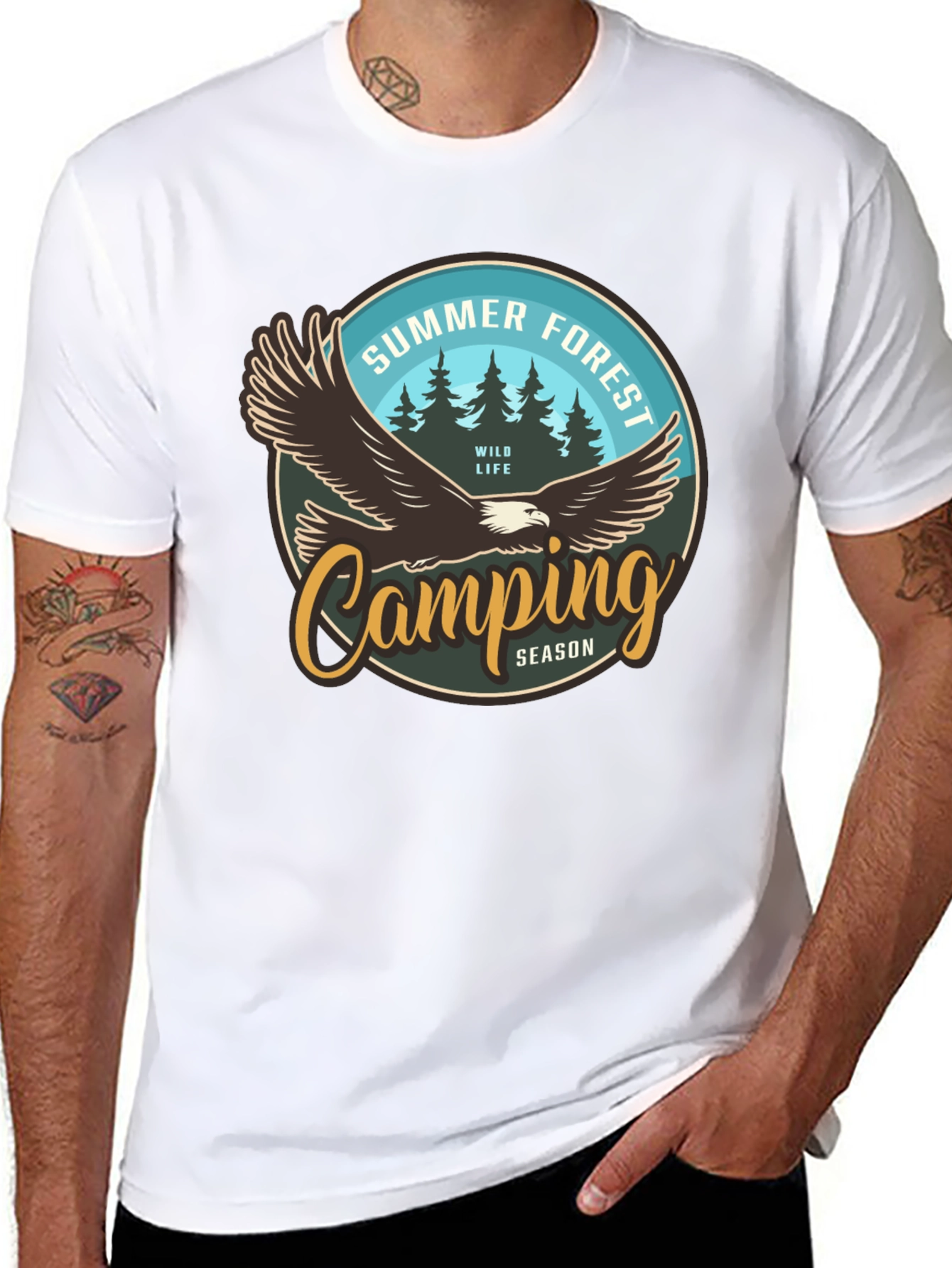 Summer Forest Camping Graphic T-Shirt