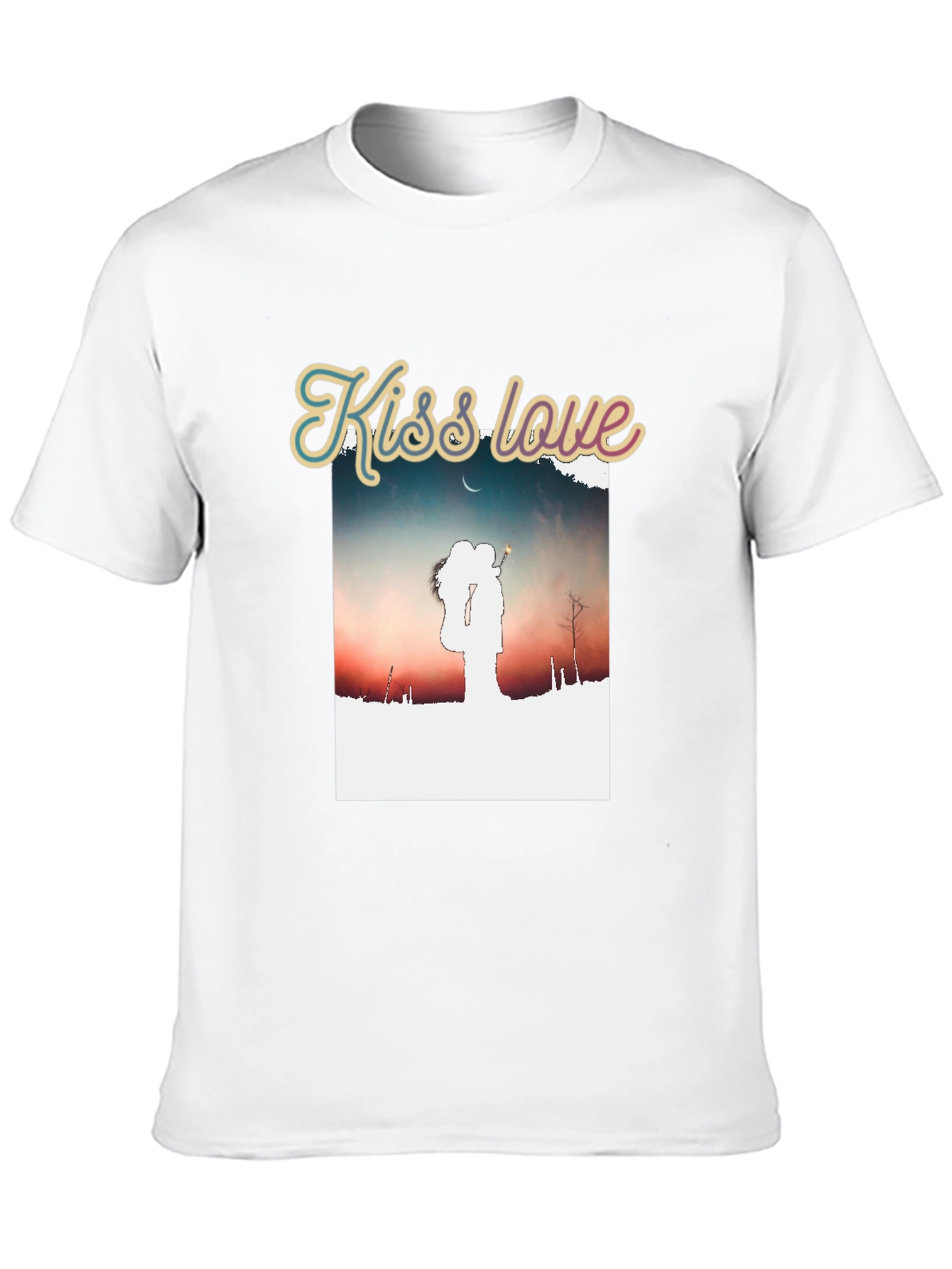 Kiss Love Graphic Black T-Shirt