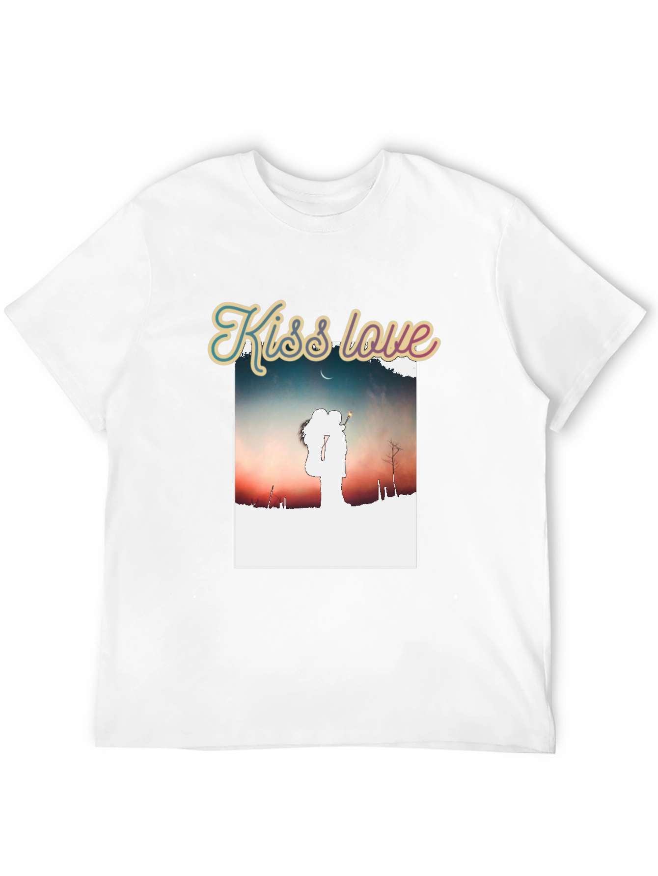 Kiss Love Graphic Black T-Shirt