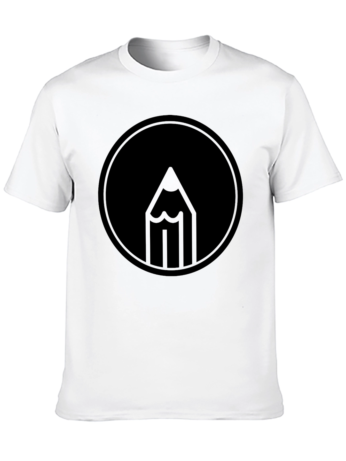 Pencil Circle Graphic Black T-Shirt