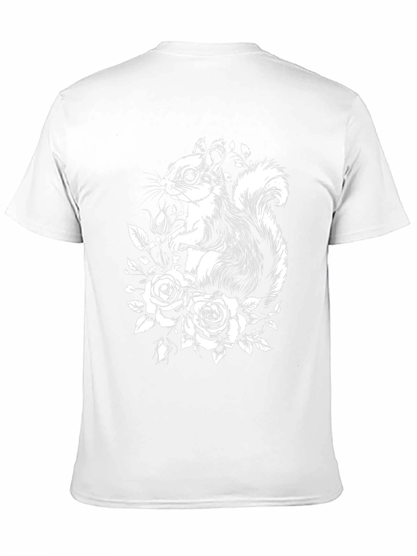 Squirrel and Roses Graphic Tee - Black T-Shirt