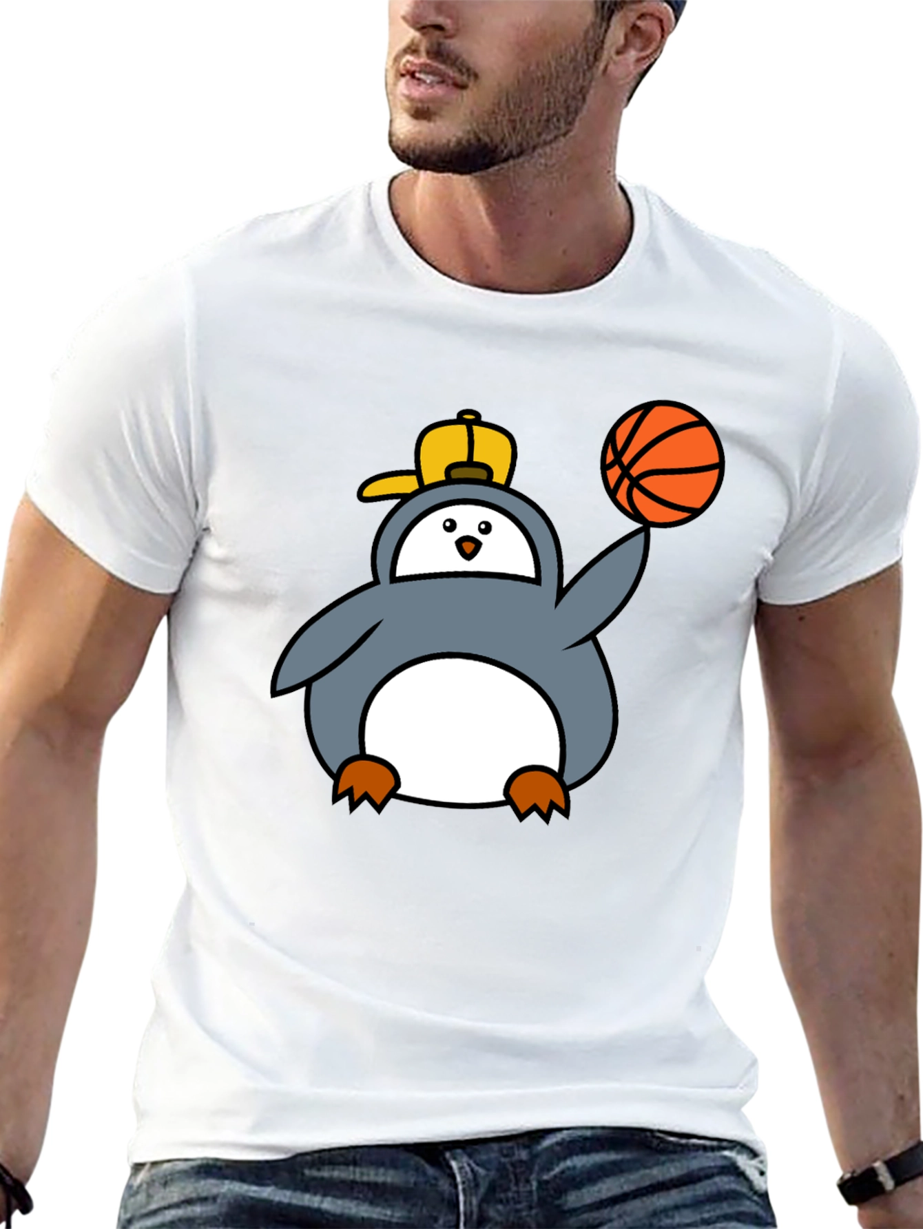 Penguin Basketball Graphic Tee - Cool Black T-Shirt