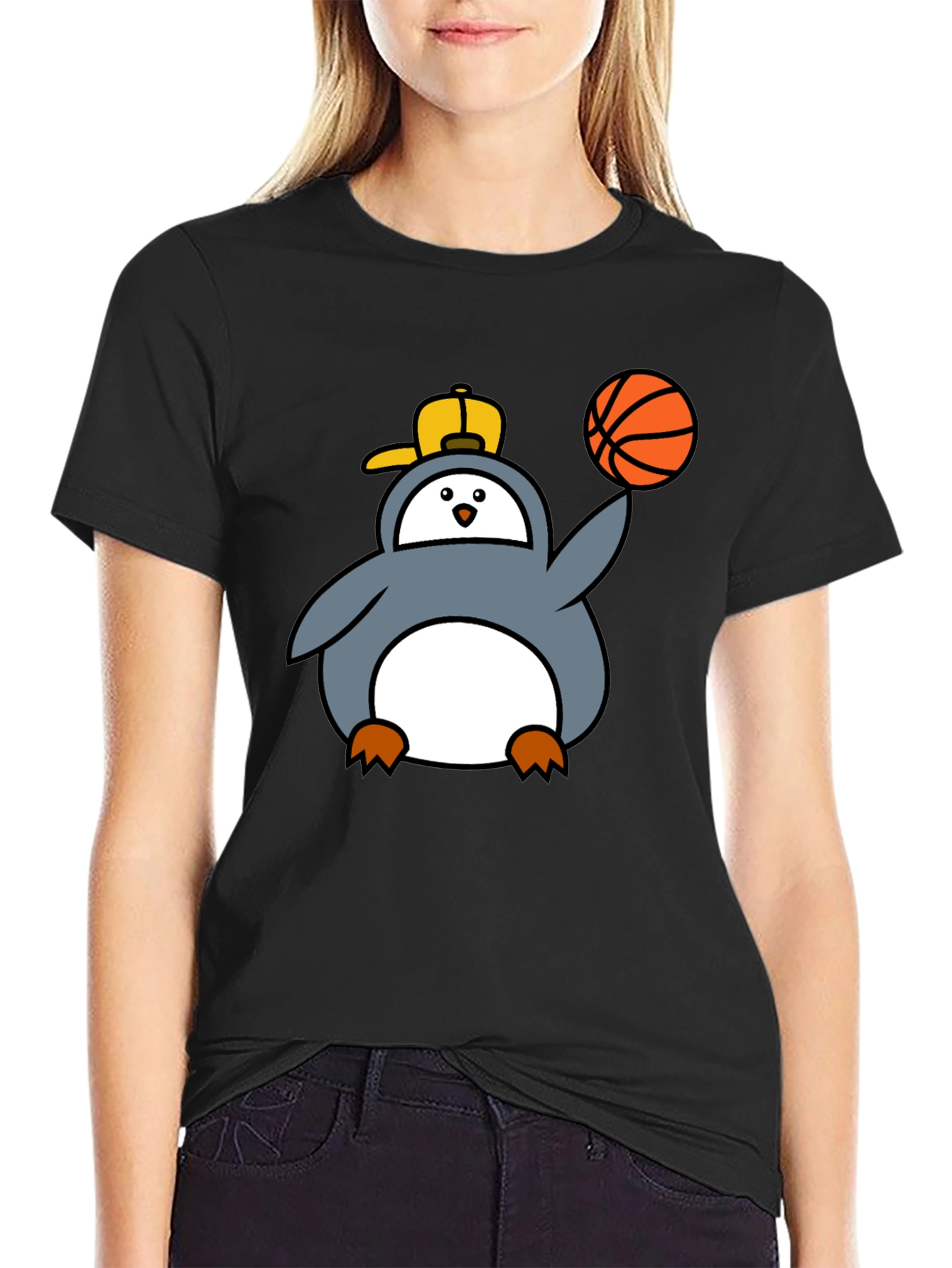 Penguin Basketball Graphic Tee - Cool Black T-Shirt