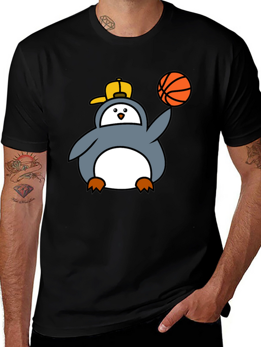 Penguin Basketball Graphic Tee - Cool Black T-Shirt