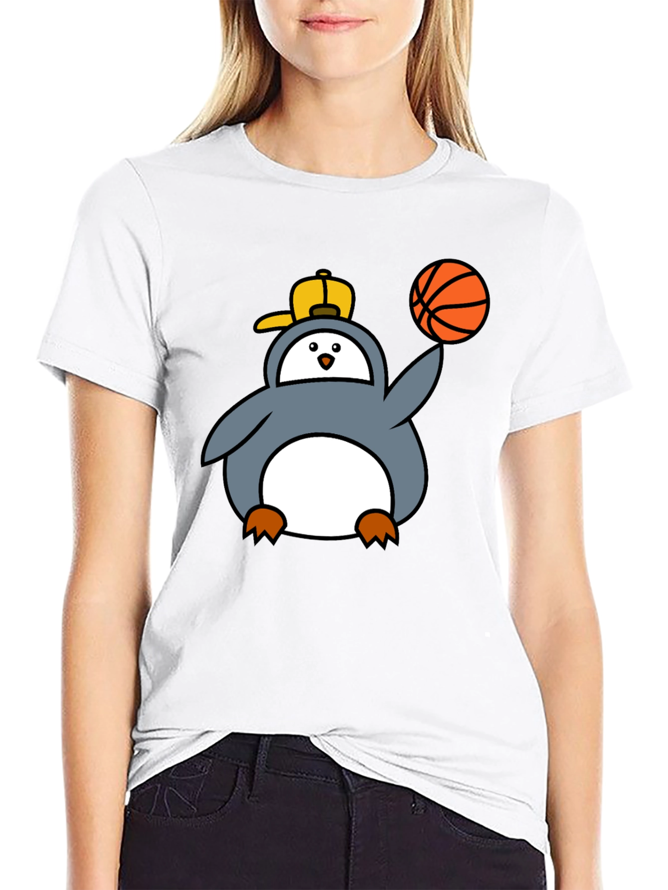 Penguin Basketball Graphic Tee - Cool Black T-Shirt