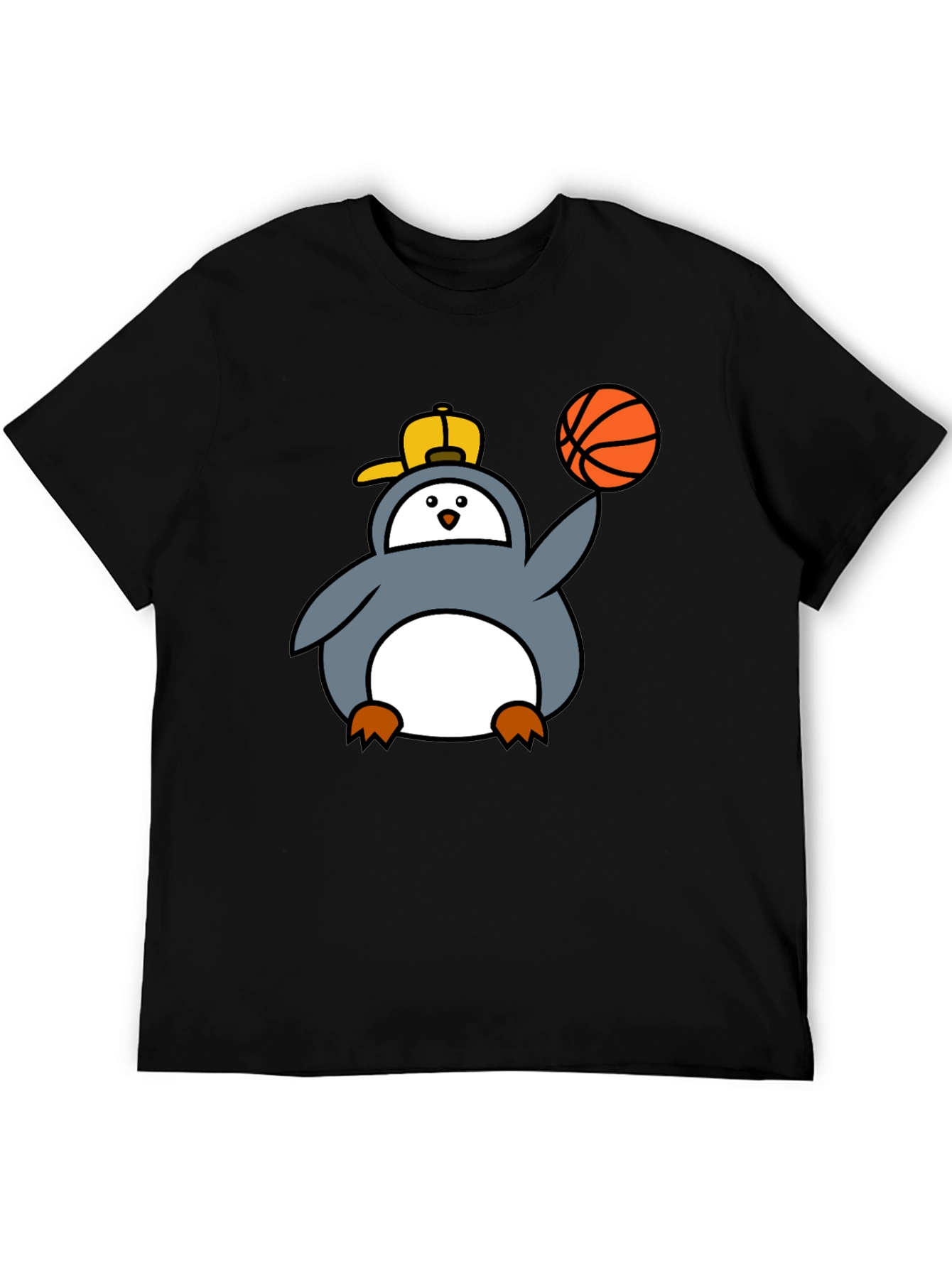 Penguin Basketball Graphic Tee - Cool Black T-Shirt
