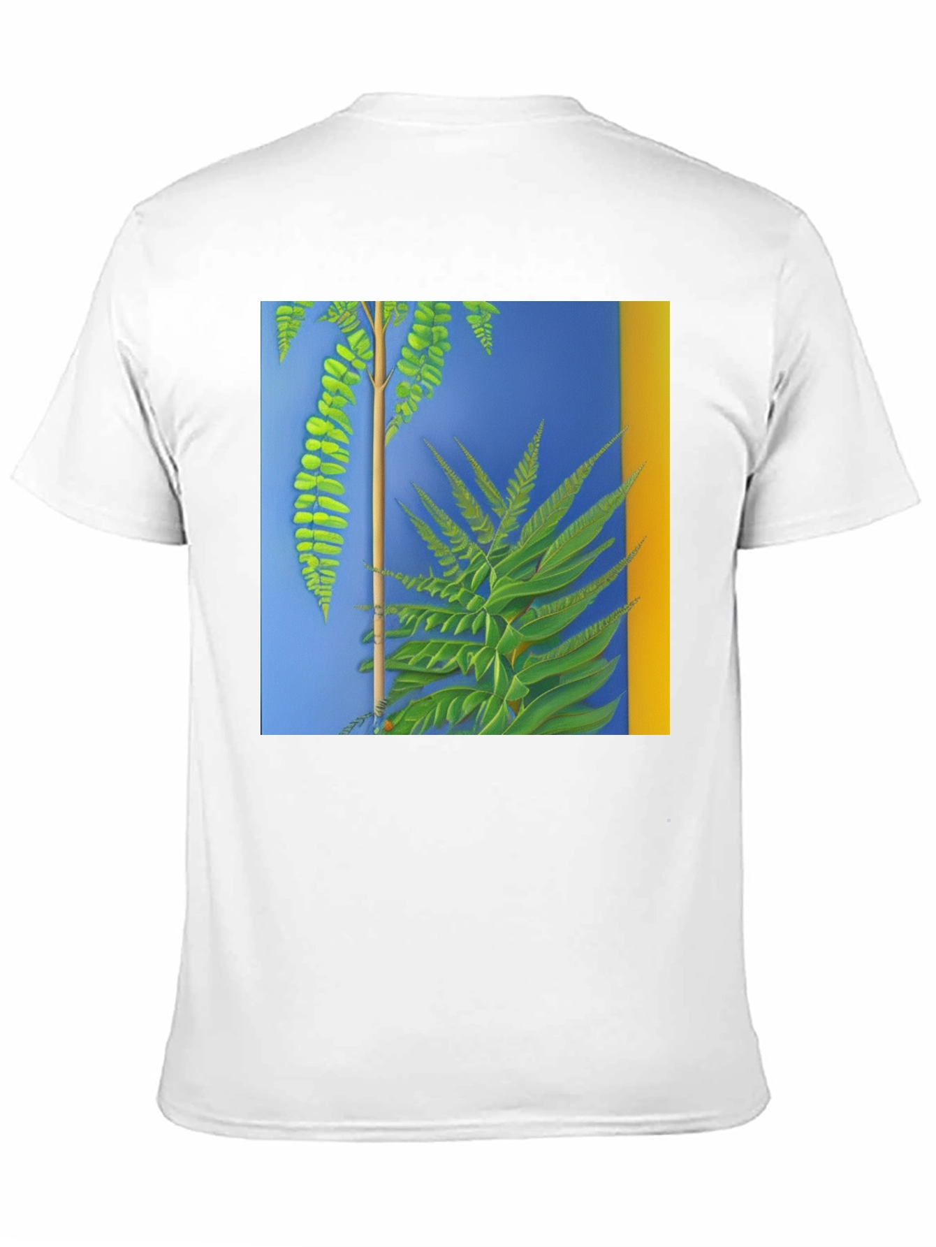 Botanical Fern Art Graphic Black T-Shirt