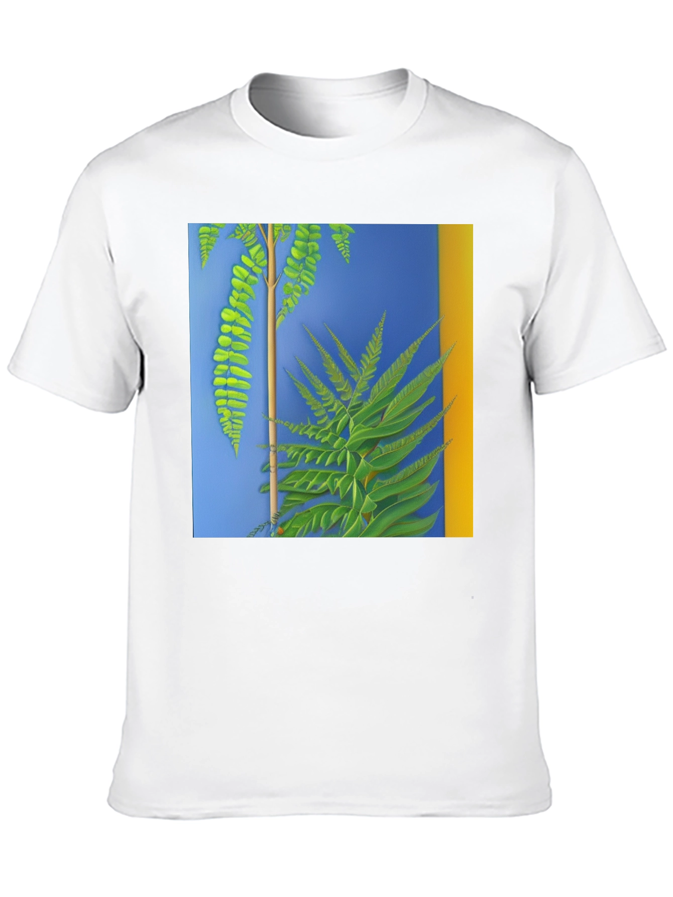 Botanical Fern Art Graphic Black T-Shirt