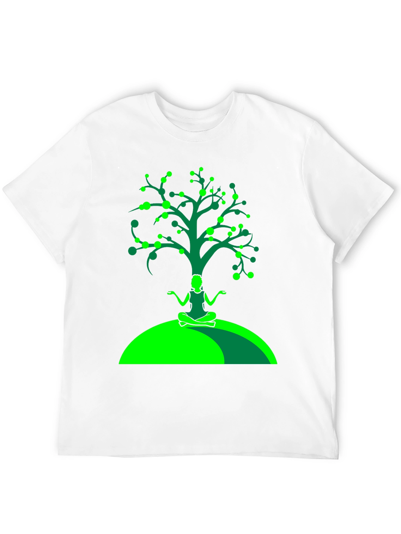 Yoga Tree Graphic Tee - Black Cotton T-Shirt
