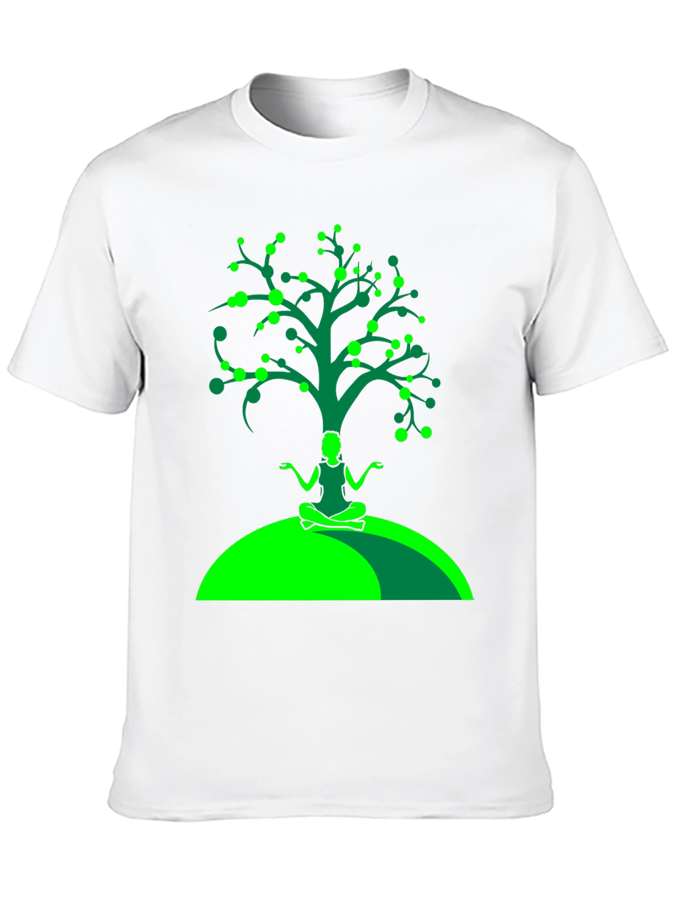 Yoga Tree Graphic Tee - Black Cotton T-Shirt