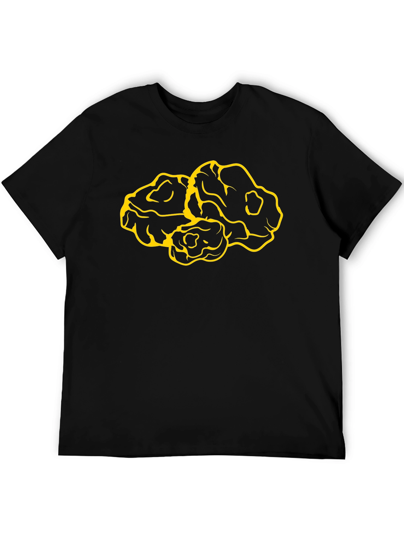 Graphic Tee: Abstract Yellow Design on Black