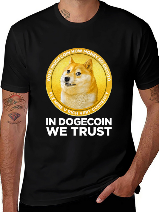 In Dogecoin We Trust Black Graphic Tee