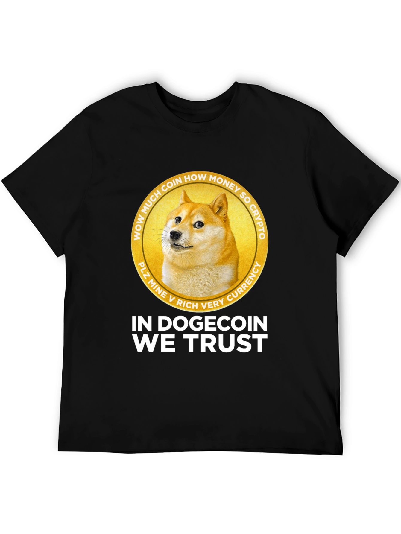 In Dogecoin We Trust Black Graphic Tee